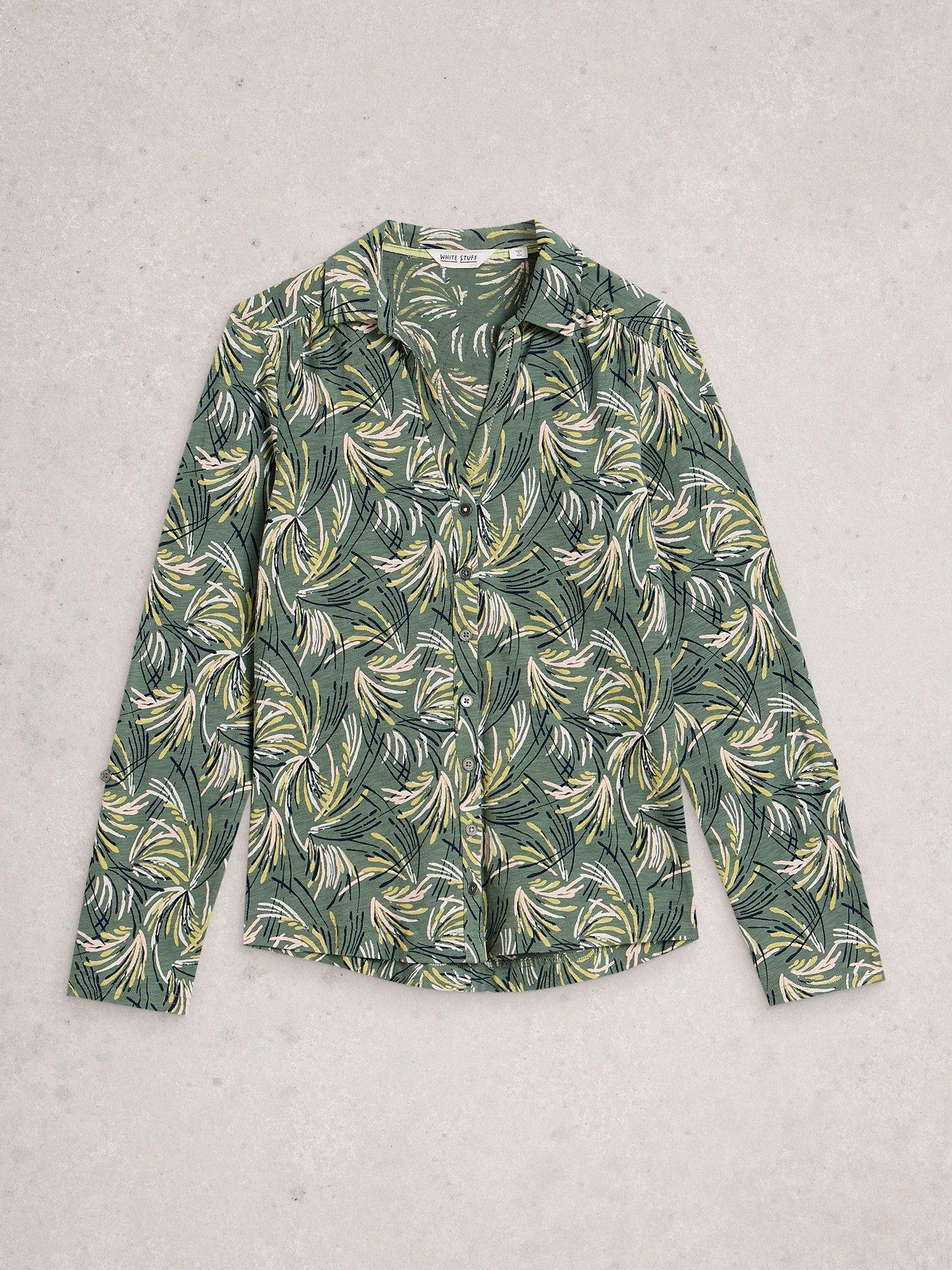 Image 5 of 6 of White Stuff Annie Jersey Shirt - Green