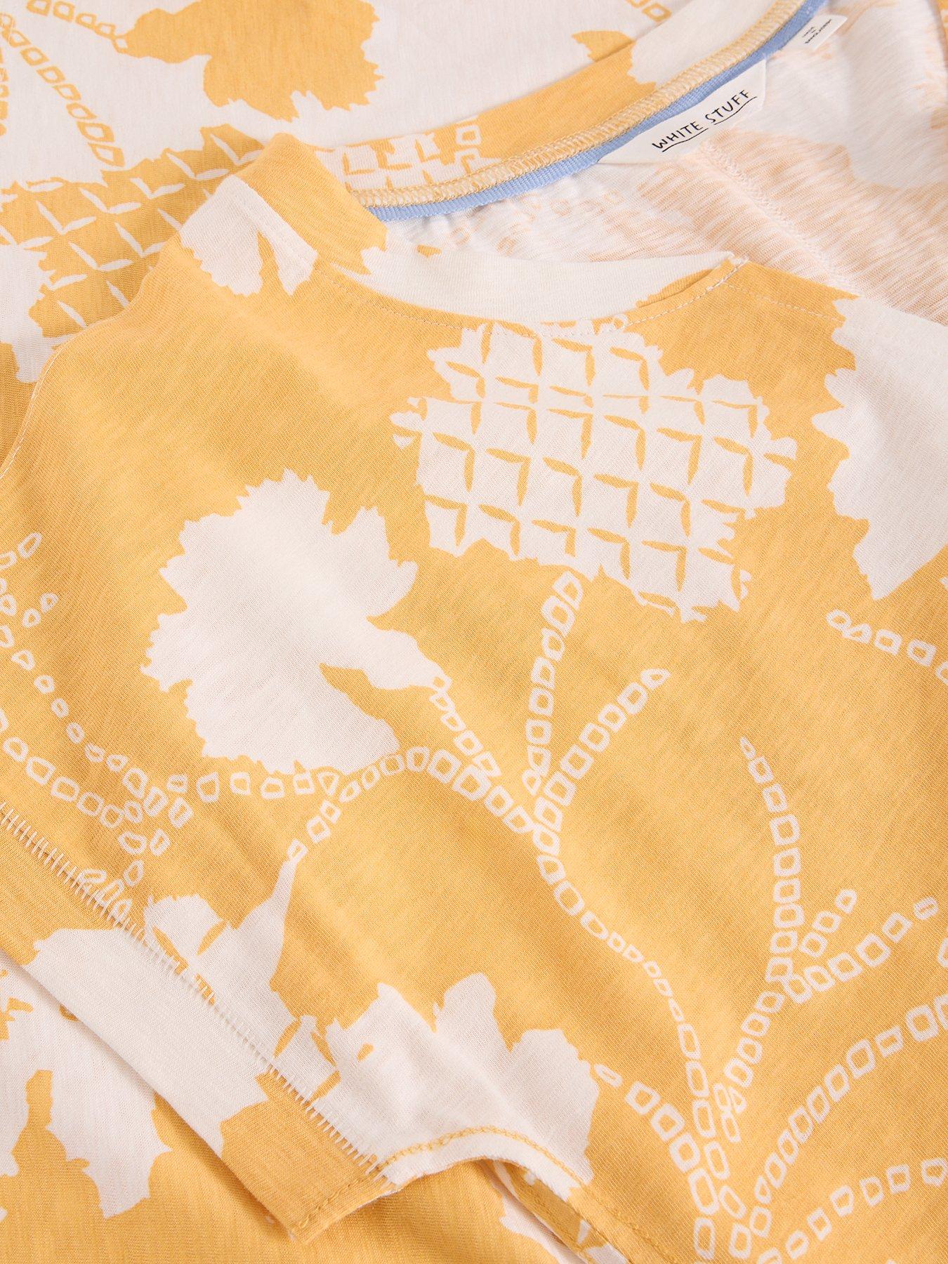 Image 6 of 6 of White Stuff Nelly Notch Neck T-Shirt - Yellow