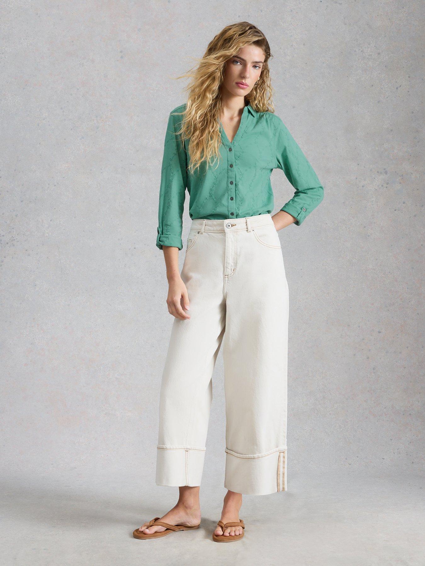 Image 3 of 6 of White Stuff Annie Broderie Jersey Shirt