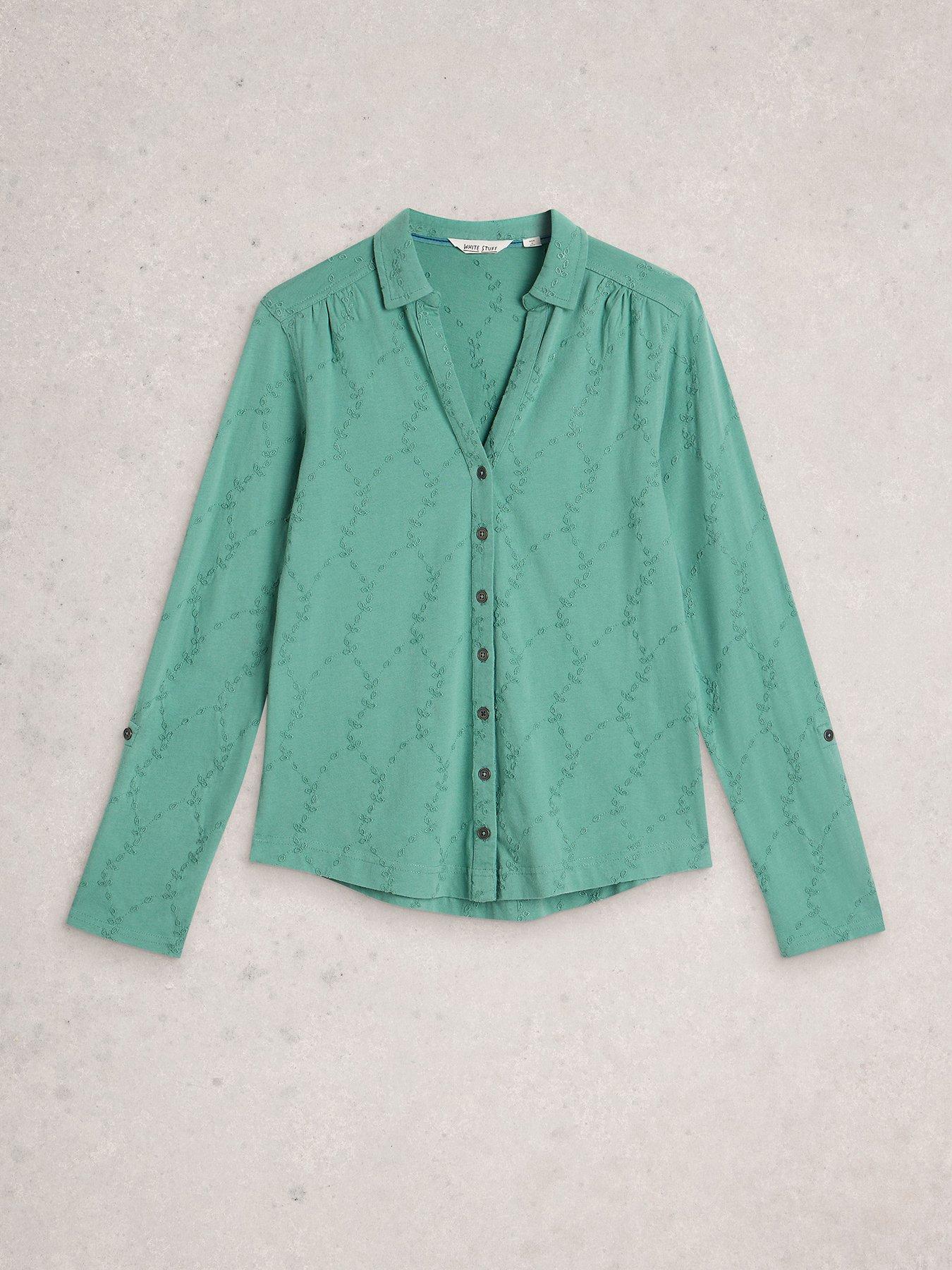 Image 5 of 6 of White Stuff Annie Broderie Jersey Shirt