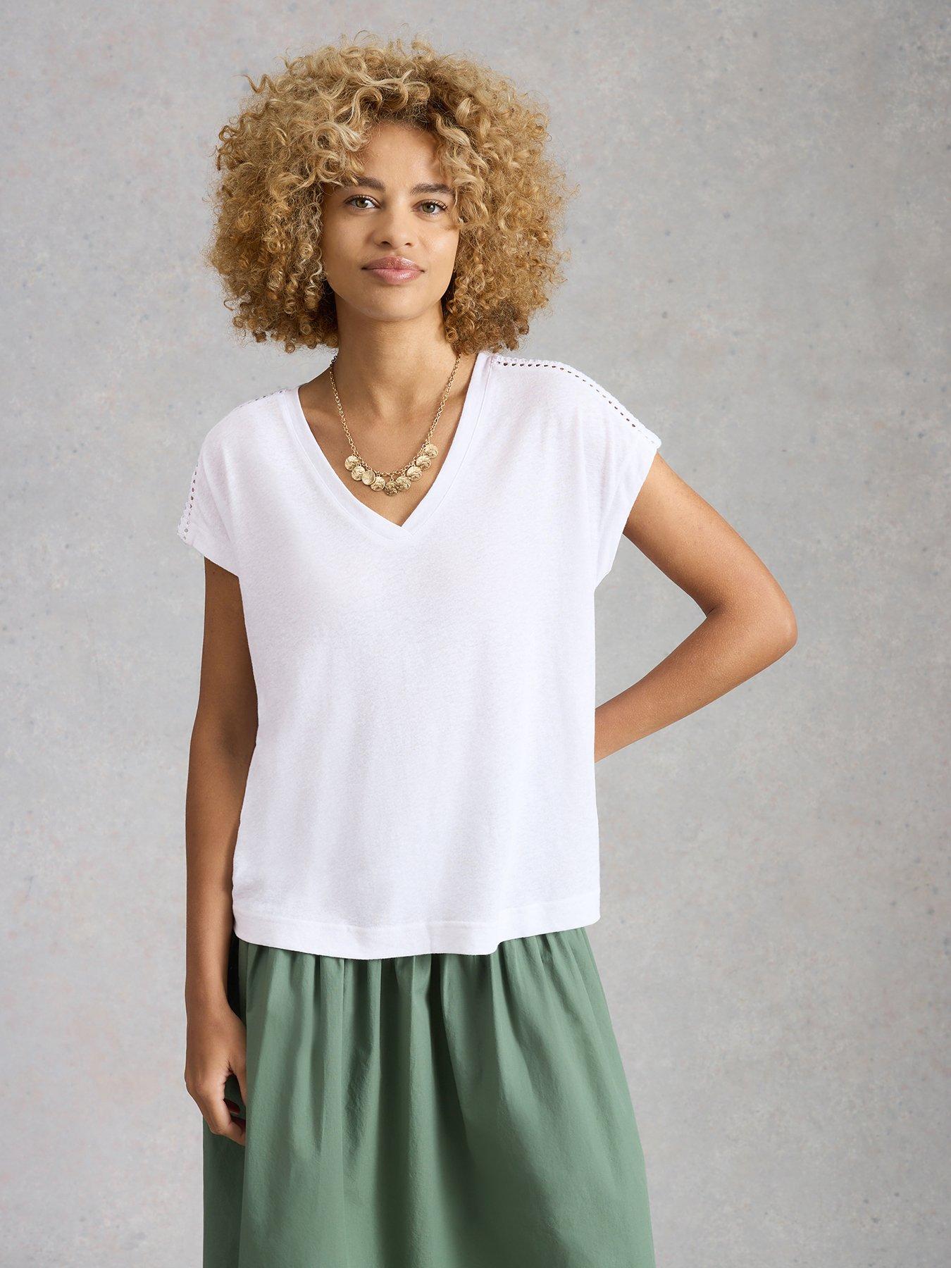 Image 1 of 6 of White Stuff Ella Lace Tee