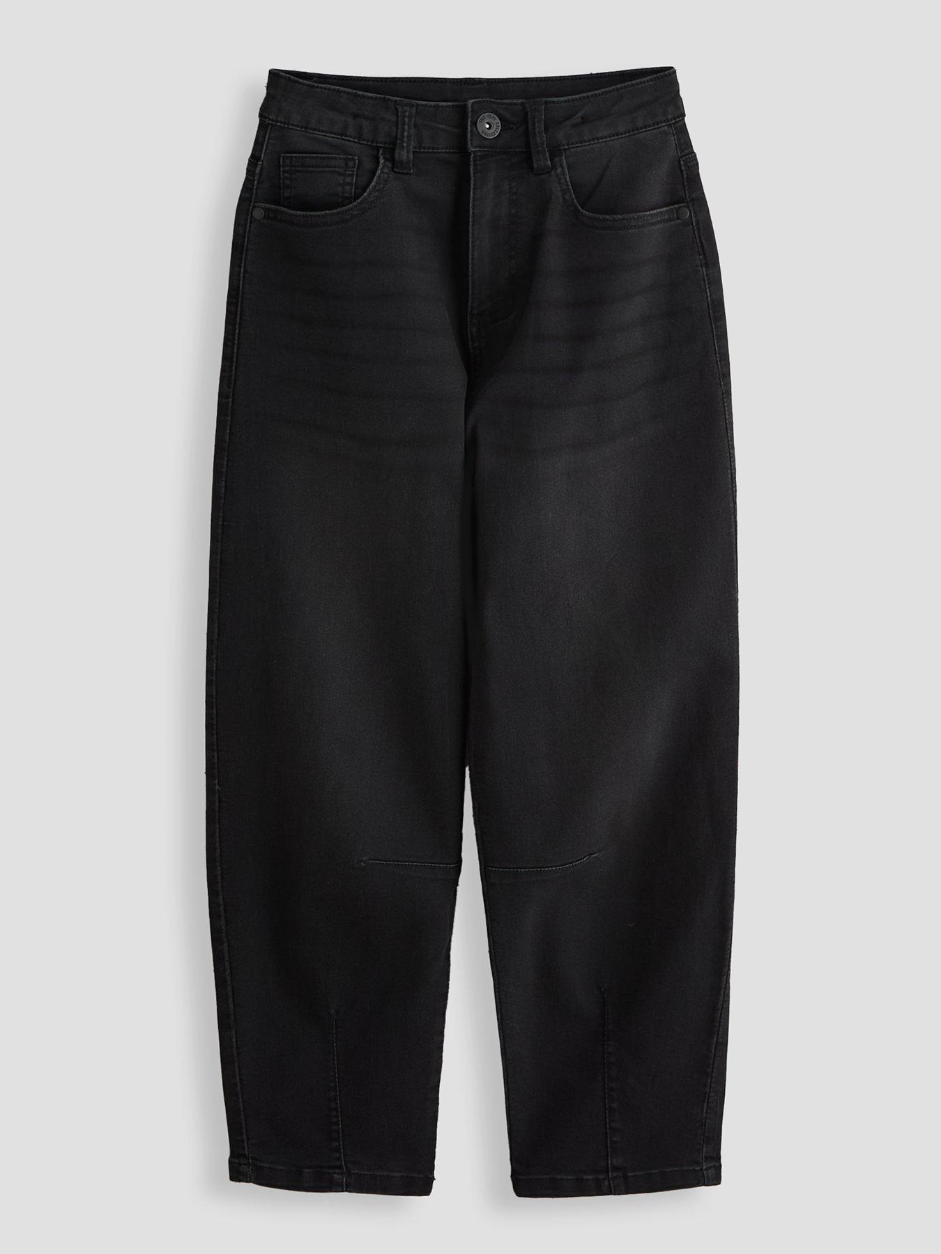 The Very Collection Girls Barrel Leg Basic Jeans - Black