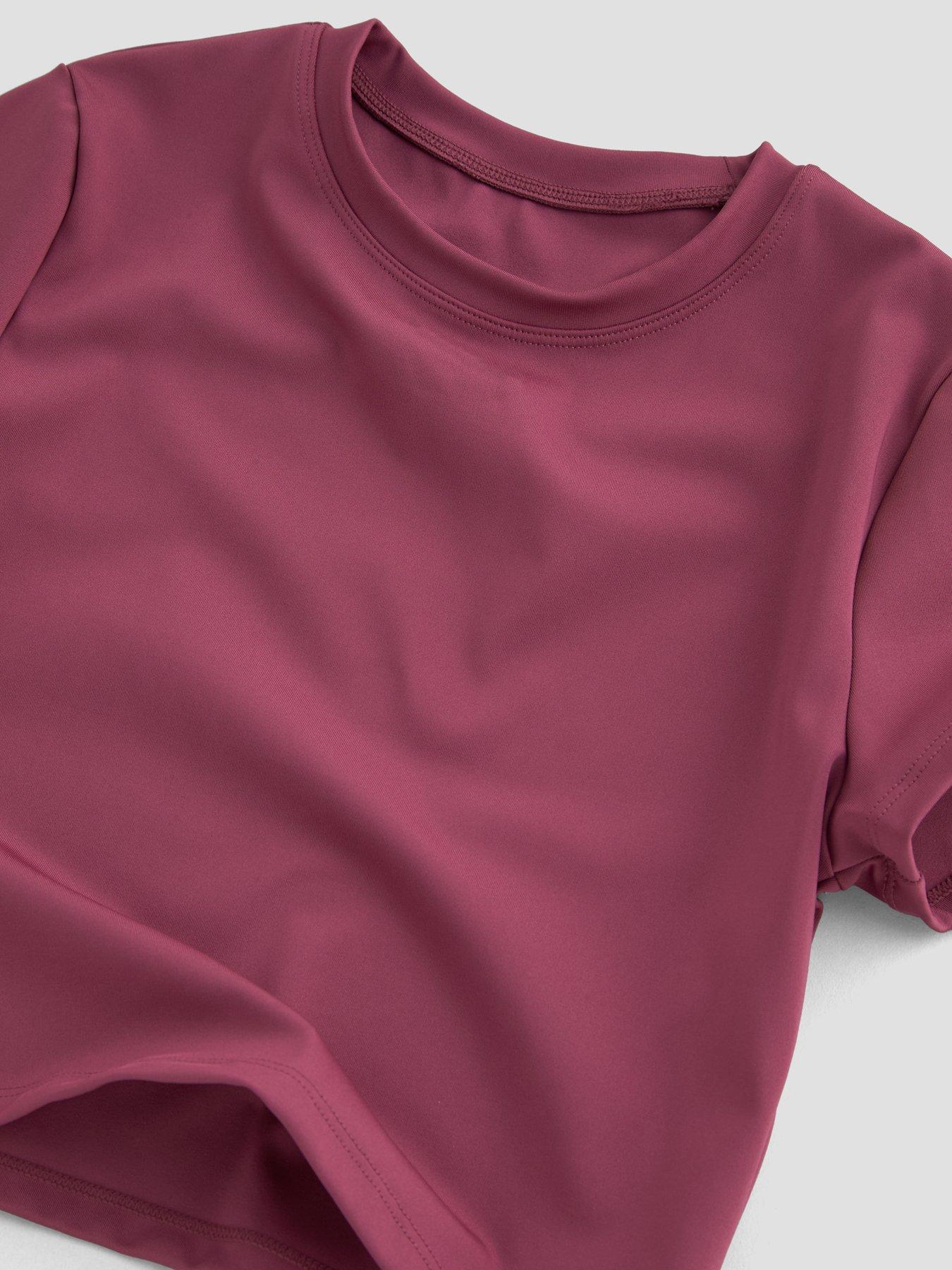 Image 3 of 5 of The Very Collection Girls Activewear Short Sleeve Top With Flare Leggings And Matching Headband Basic - Pink
