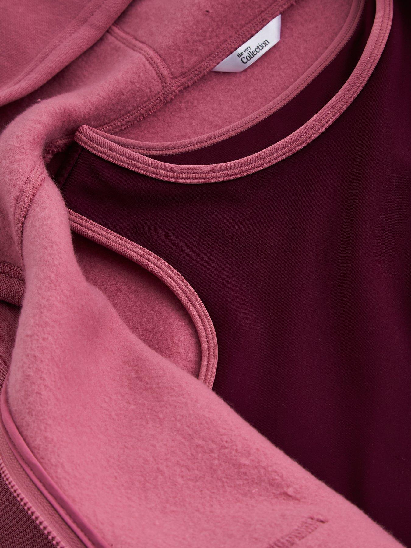 Image 4 of 5 of The Very Collection Girls Activewear Hoodie, Crop Top And Flare Leggings 3 Piece Set - Red