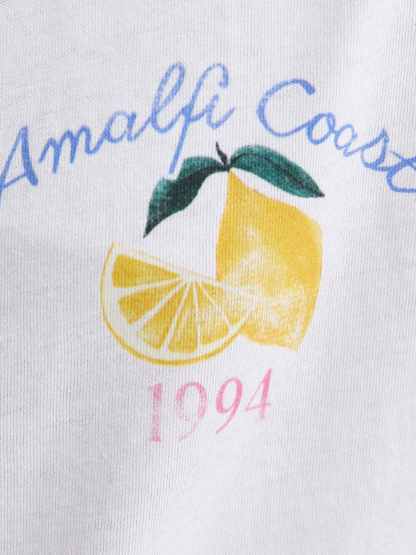 Image 5 of 5 of New Look Limoncello Print Oversized T-Shirt - White