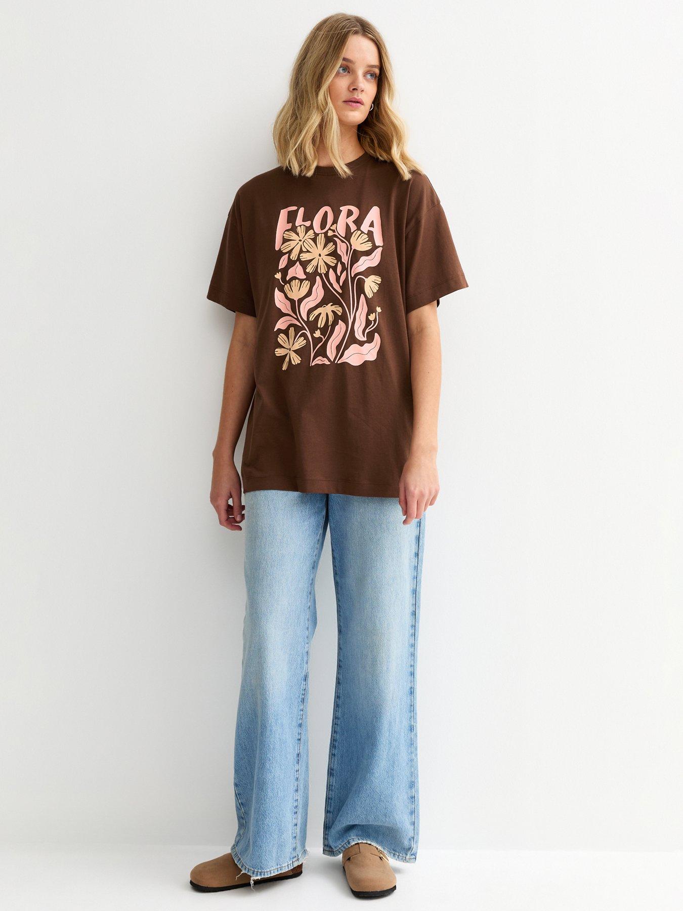 new-look-dark-brown-flora-print-oversized-t-shirtback