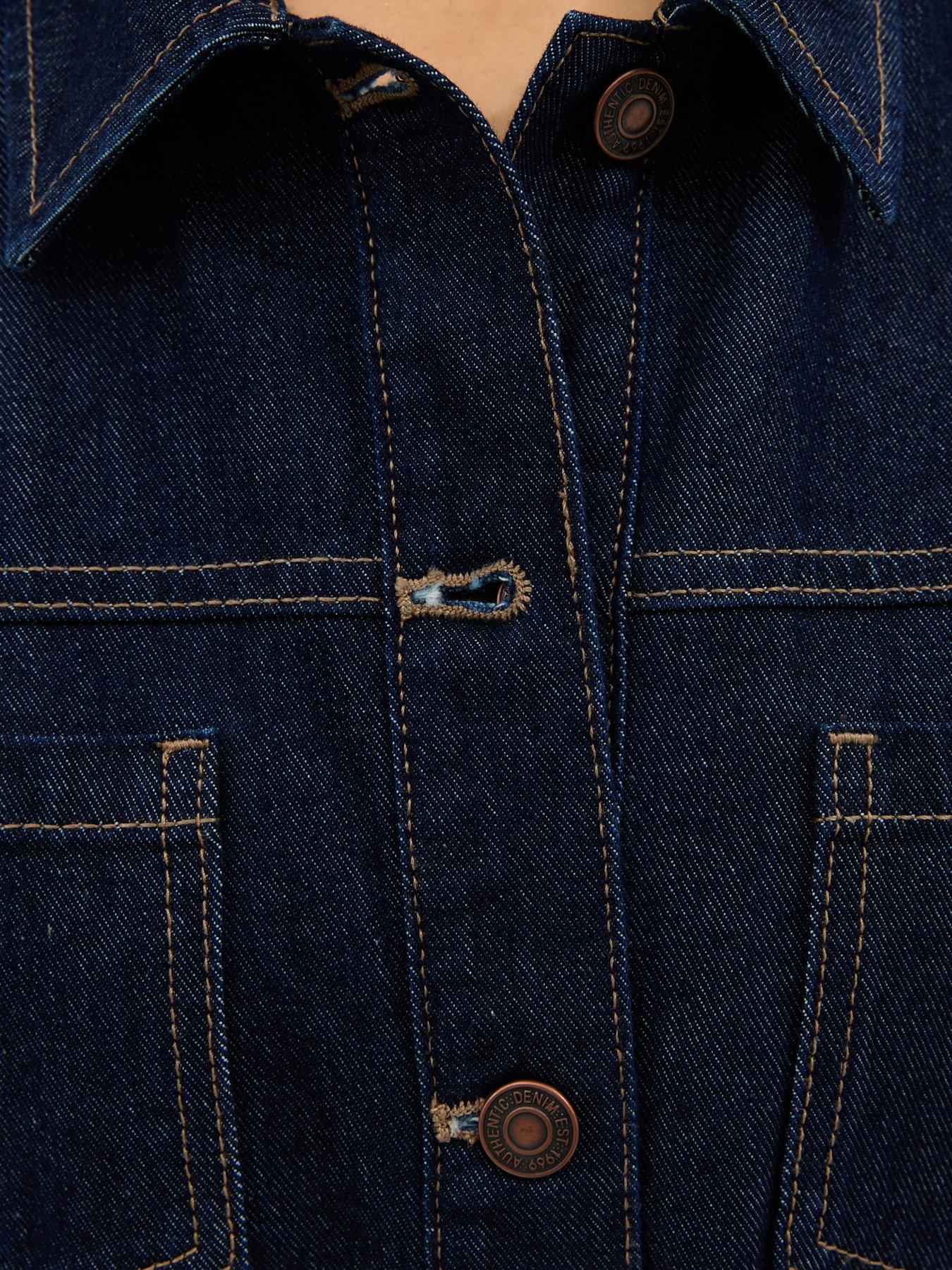 Image 5 of 6 of New Look Denim Long Sleeve Midi Shirt Dress - Blue