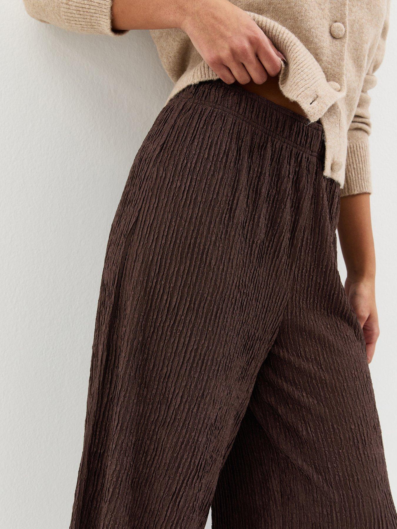 new-look-textured-jersey-wide-leg-trousers-brownoutfit