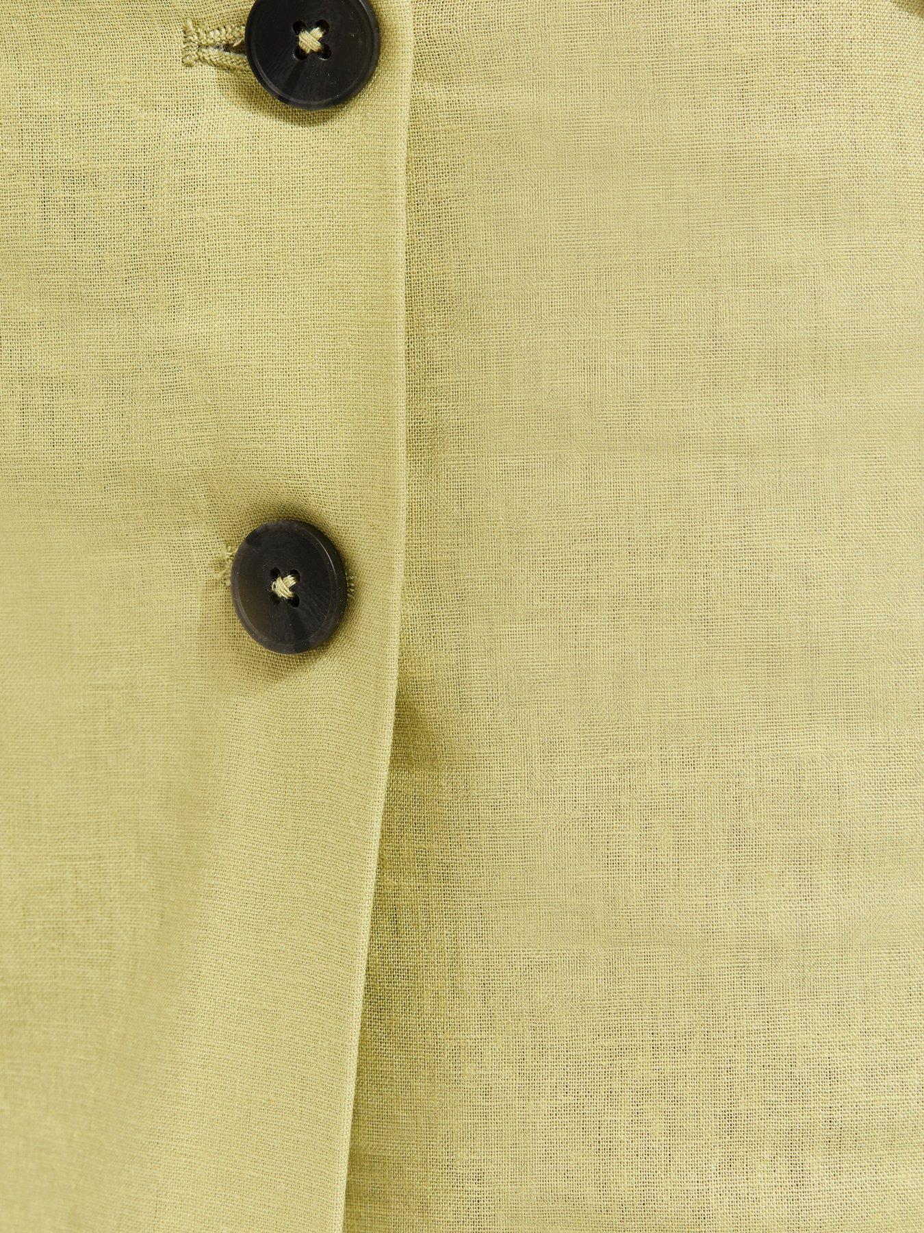 Image 5 of 6 of New Look Linen Rich Wrap Skort - Light Green