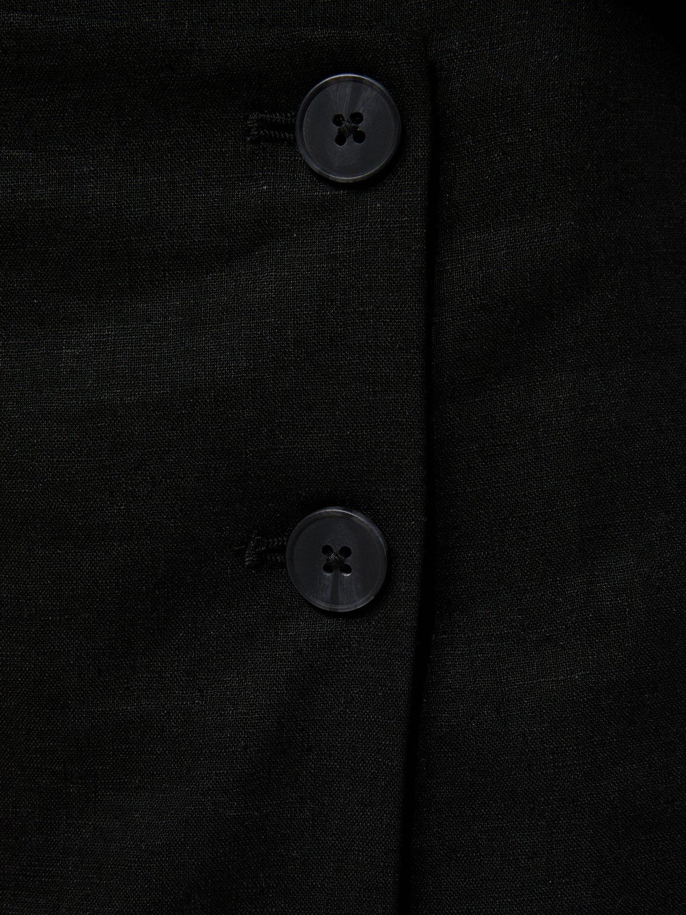 Image 5 of 5 of New Look Linen Rich Wrap Skort - Black