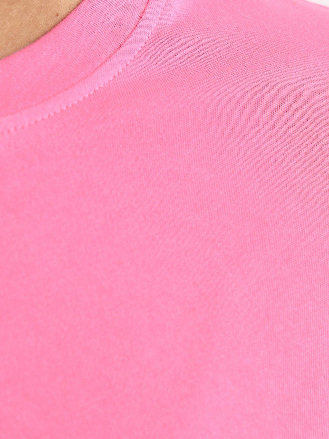 Image 5 of 5 of New Look Tie Front T-Shirt - Bright Pink