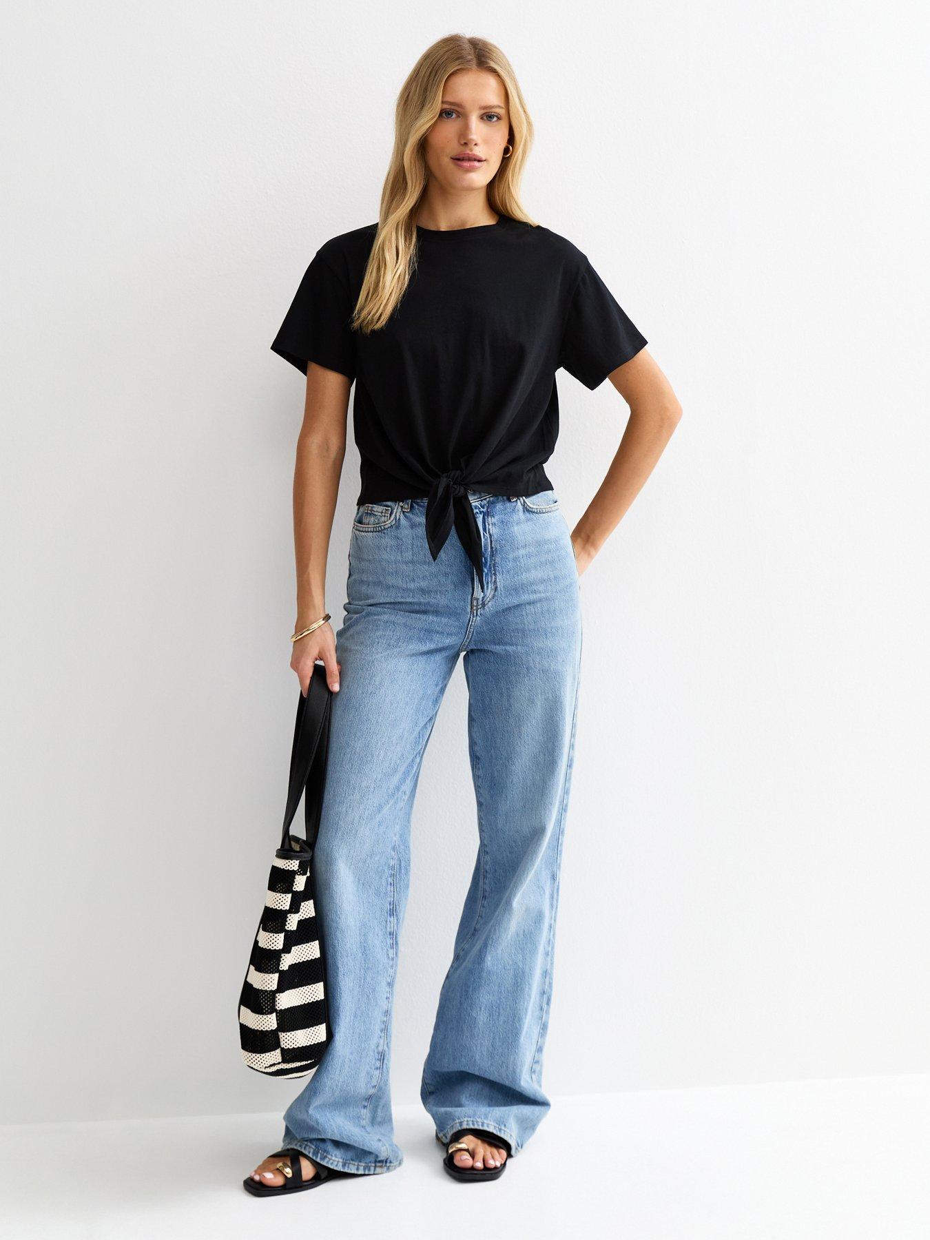 new-look-tie-front-t-shirt-blackback