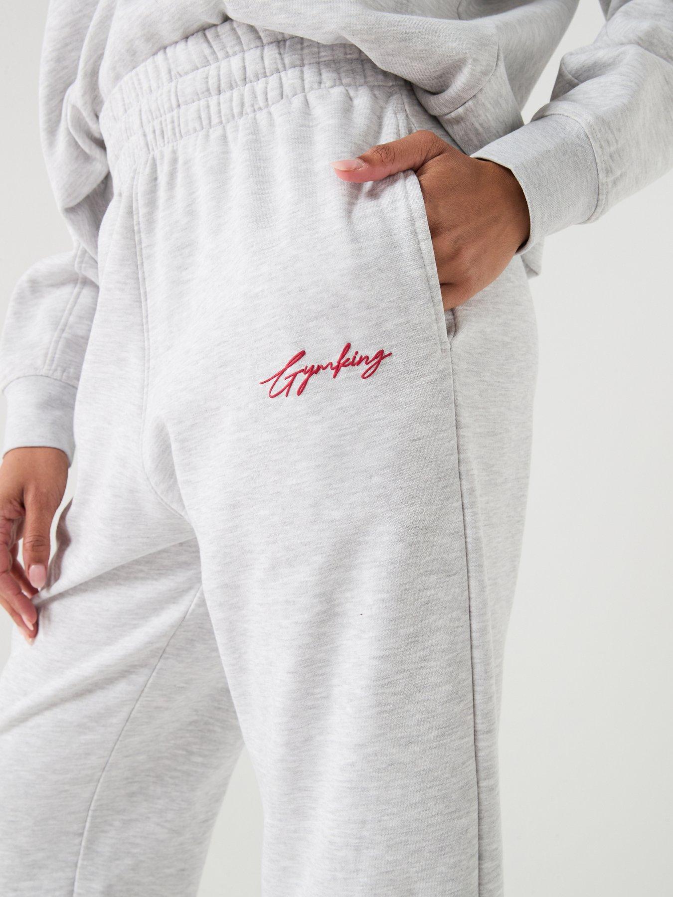 Image 4 of 6 of Gym King Womens Script Mindset Straight Leg Joggers - Grey