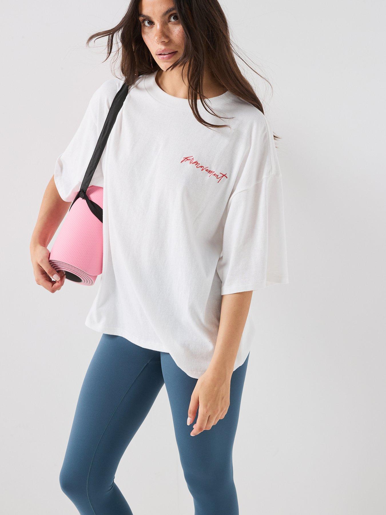 Image 2 of 6 of FP Movement Womens Training Logo Tackle T-Shirt - White