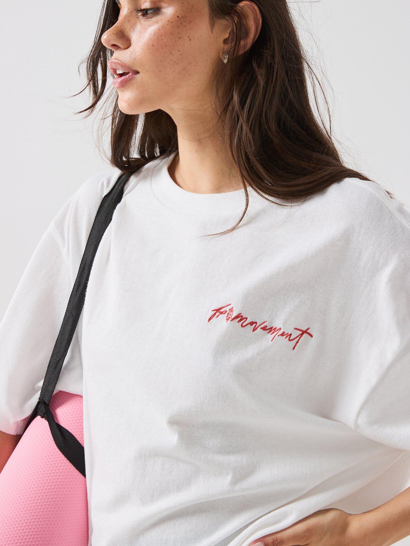Image 6 of 6 of FP Movement Womens Training Logo Tackle T-Shirt - White