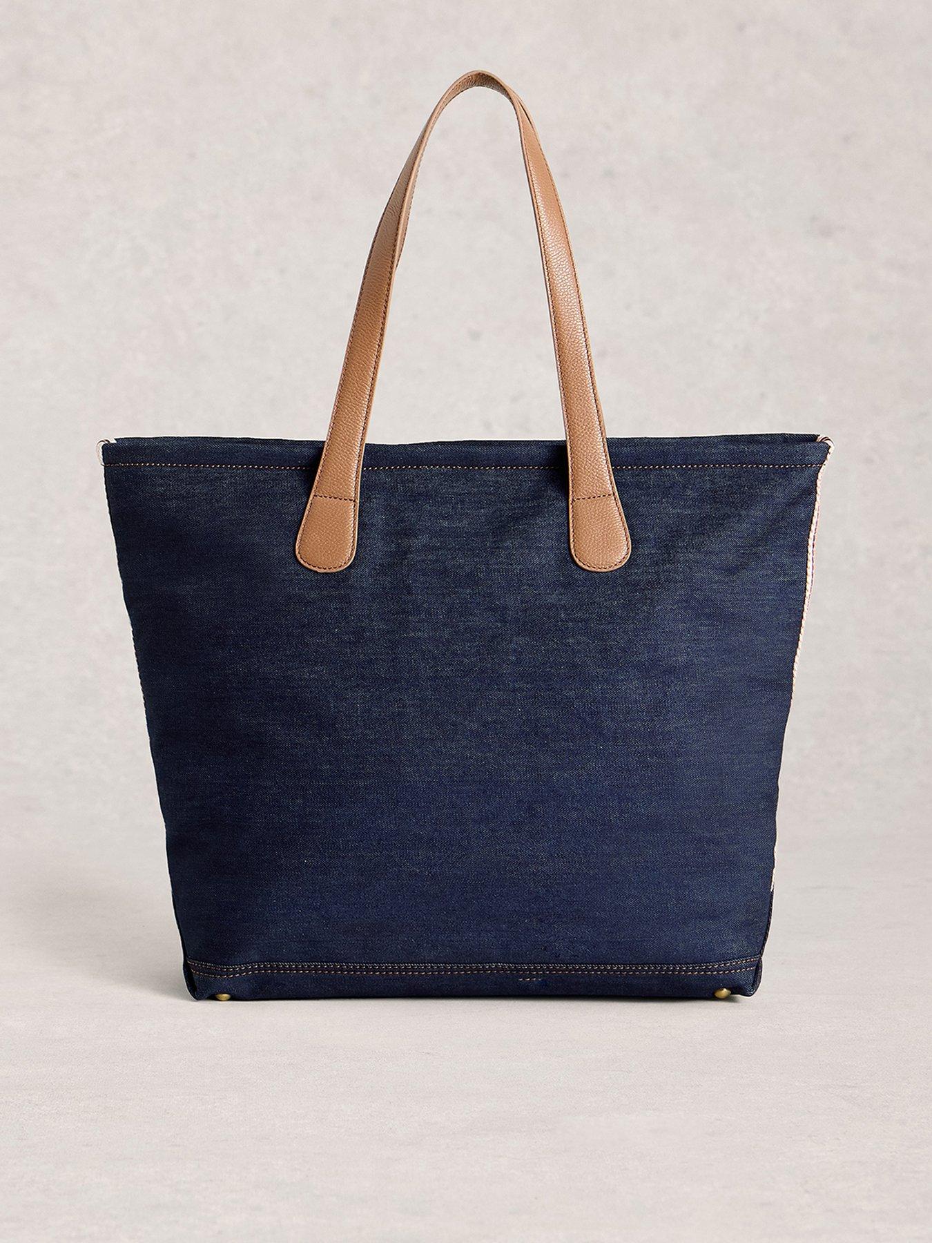 Image 1 of 4 of White Stuff Natalie Denim Tote Bag - Blue
