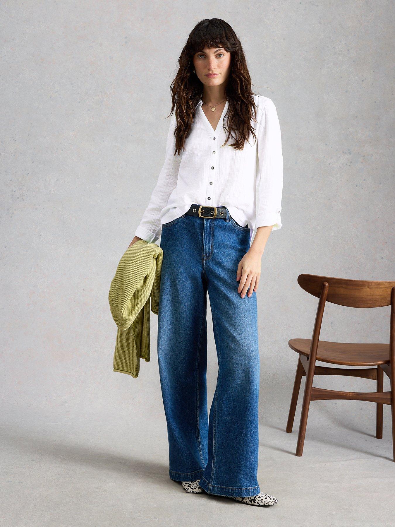 Image 3 of 6 of White Stuff Annie Double Cloth Shirt - White