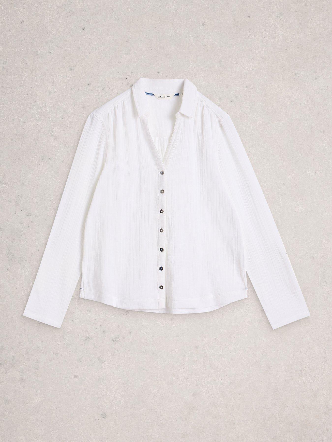 Image 5 of 6 of White Stuff Annie Double Cloth Shirt - White
