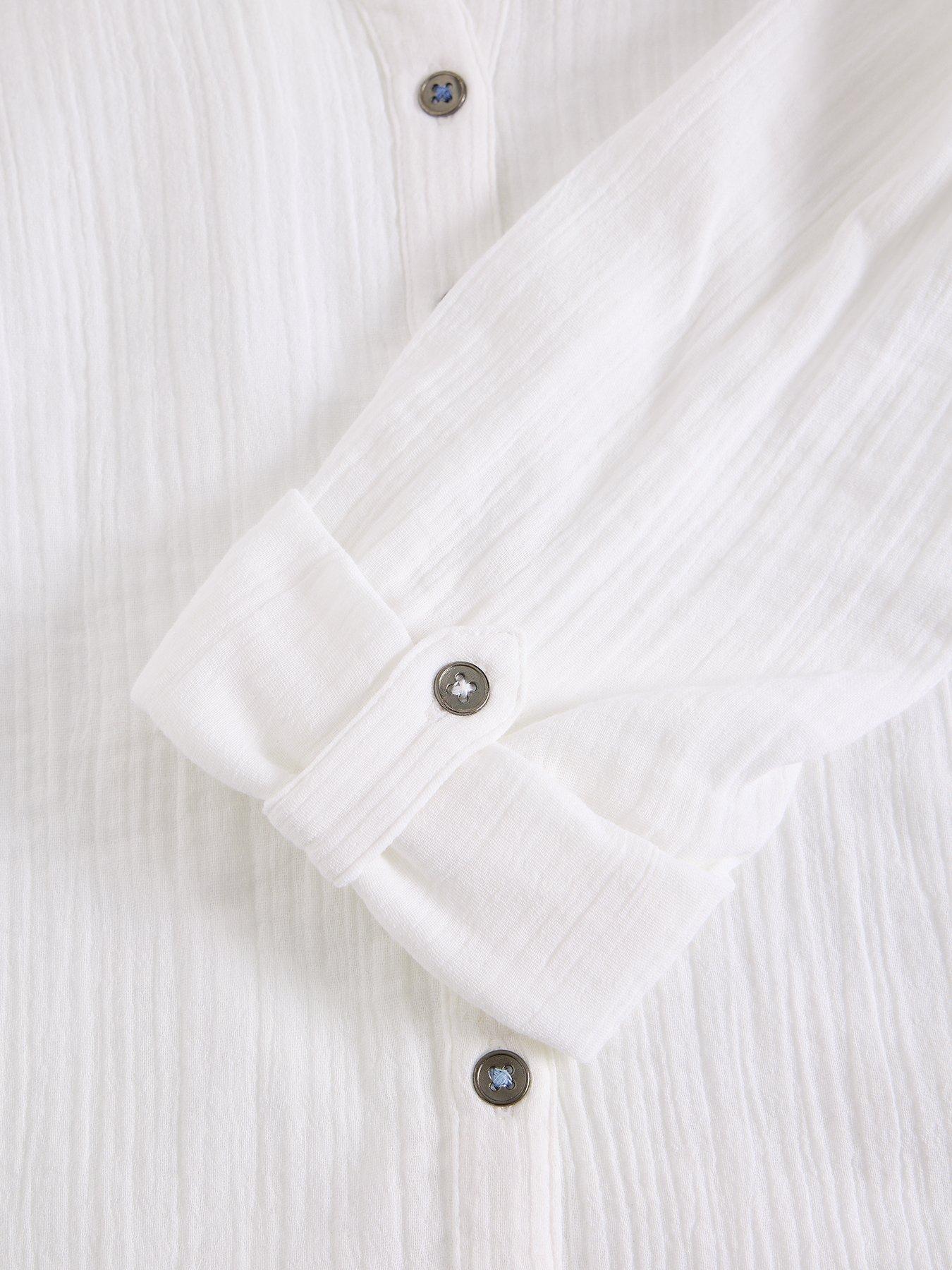 Image 6 of 6 of White Stuff Annie Double Cloth Shirt - White