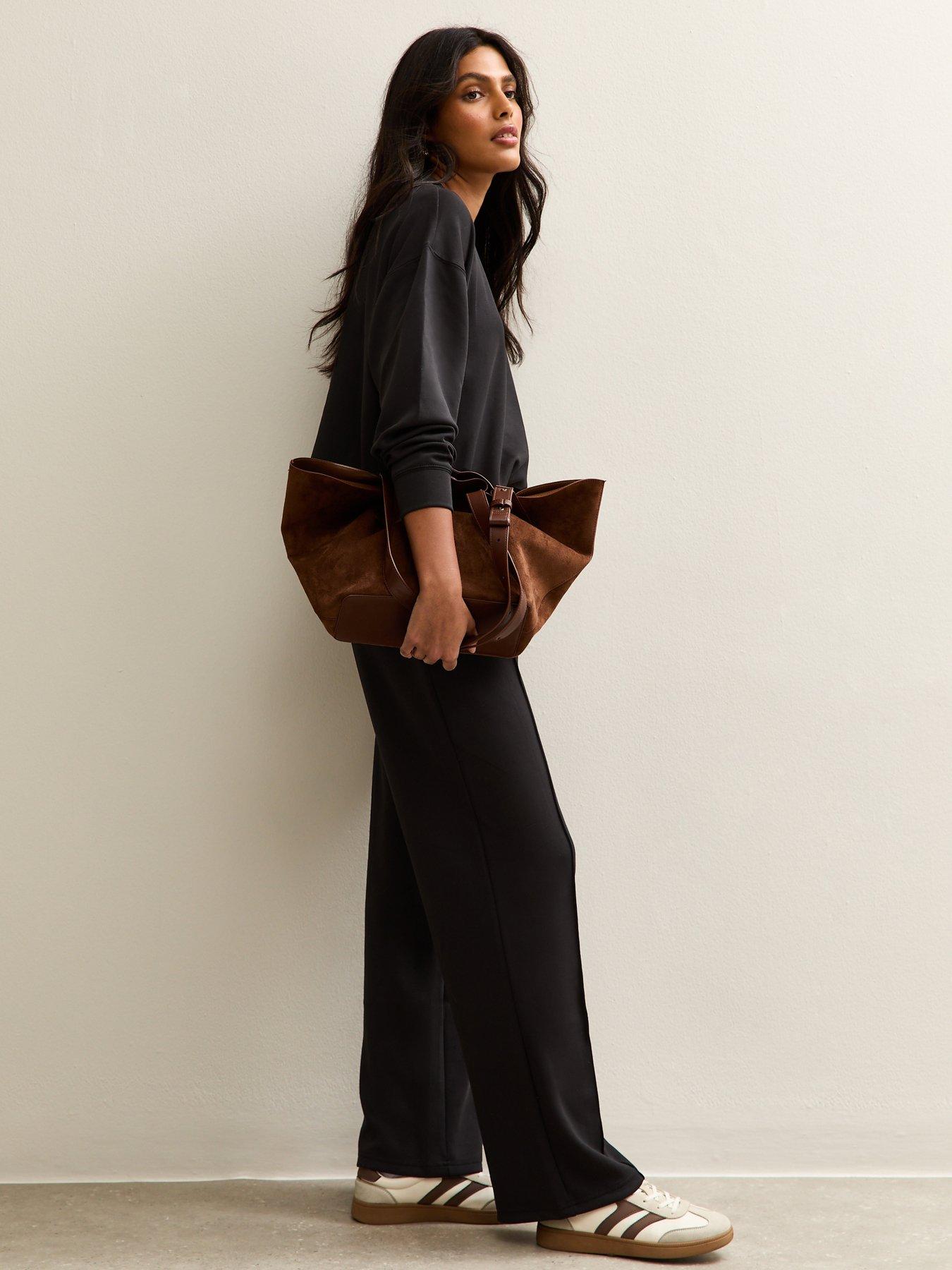 new-look-elasticated-waist-premium-wide-leg-joggers-blackback