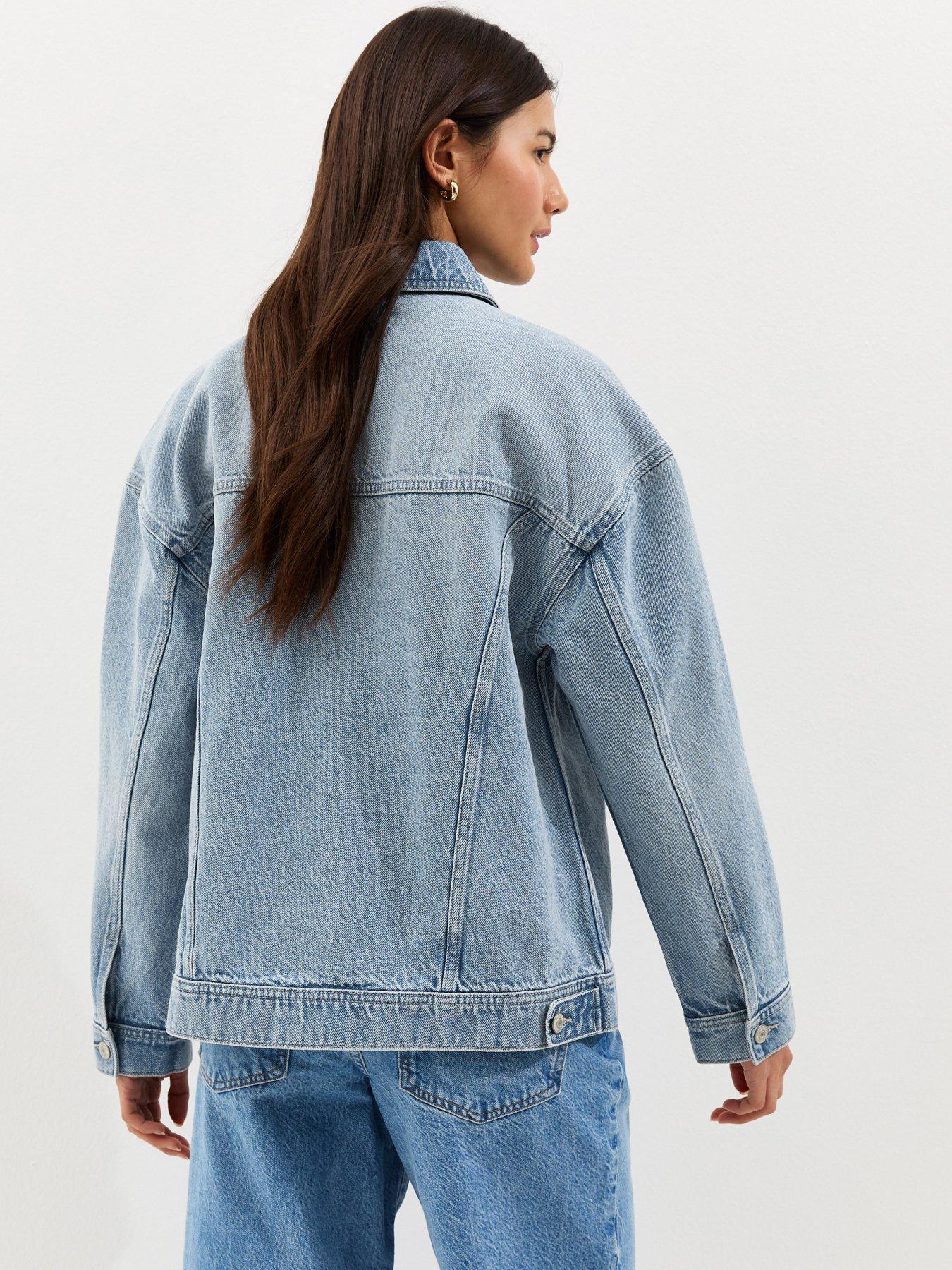 Image 2 of 6 of New Look Oversized Denim Jacket - Blue