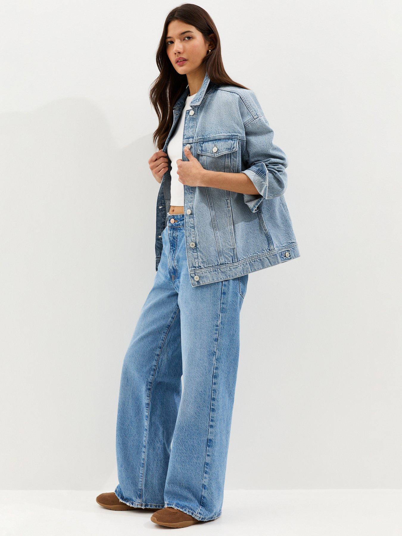 Image 3 of 6 of New Look Oversized Denim Jacket - Blue