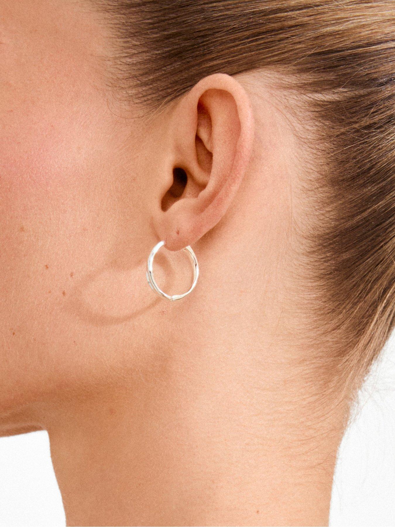 Image 3 of 3 of Pilgrim EMBER hoop earrings silver-plated