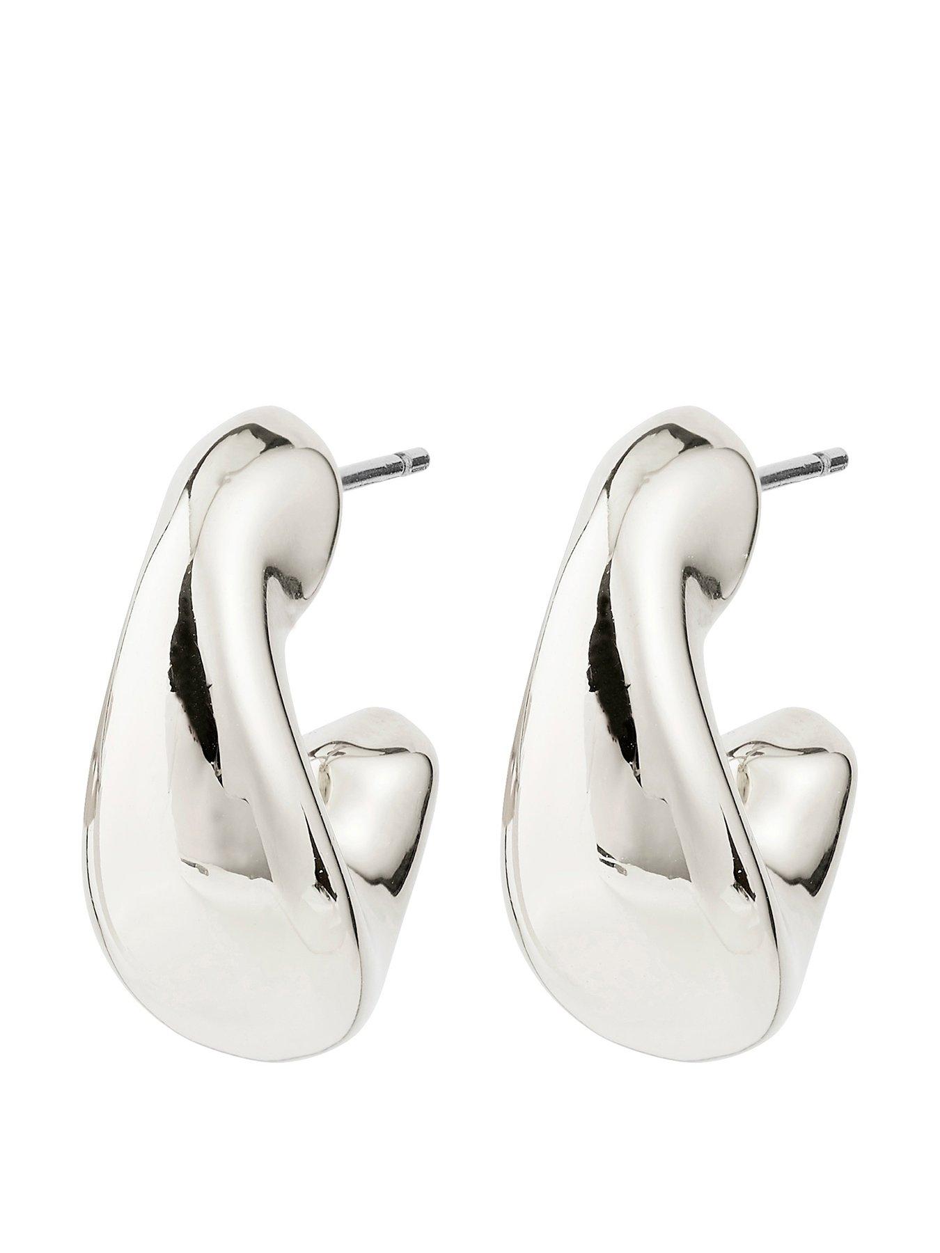 pilgrim-jennings-hoop-earrings-silver-platedfront