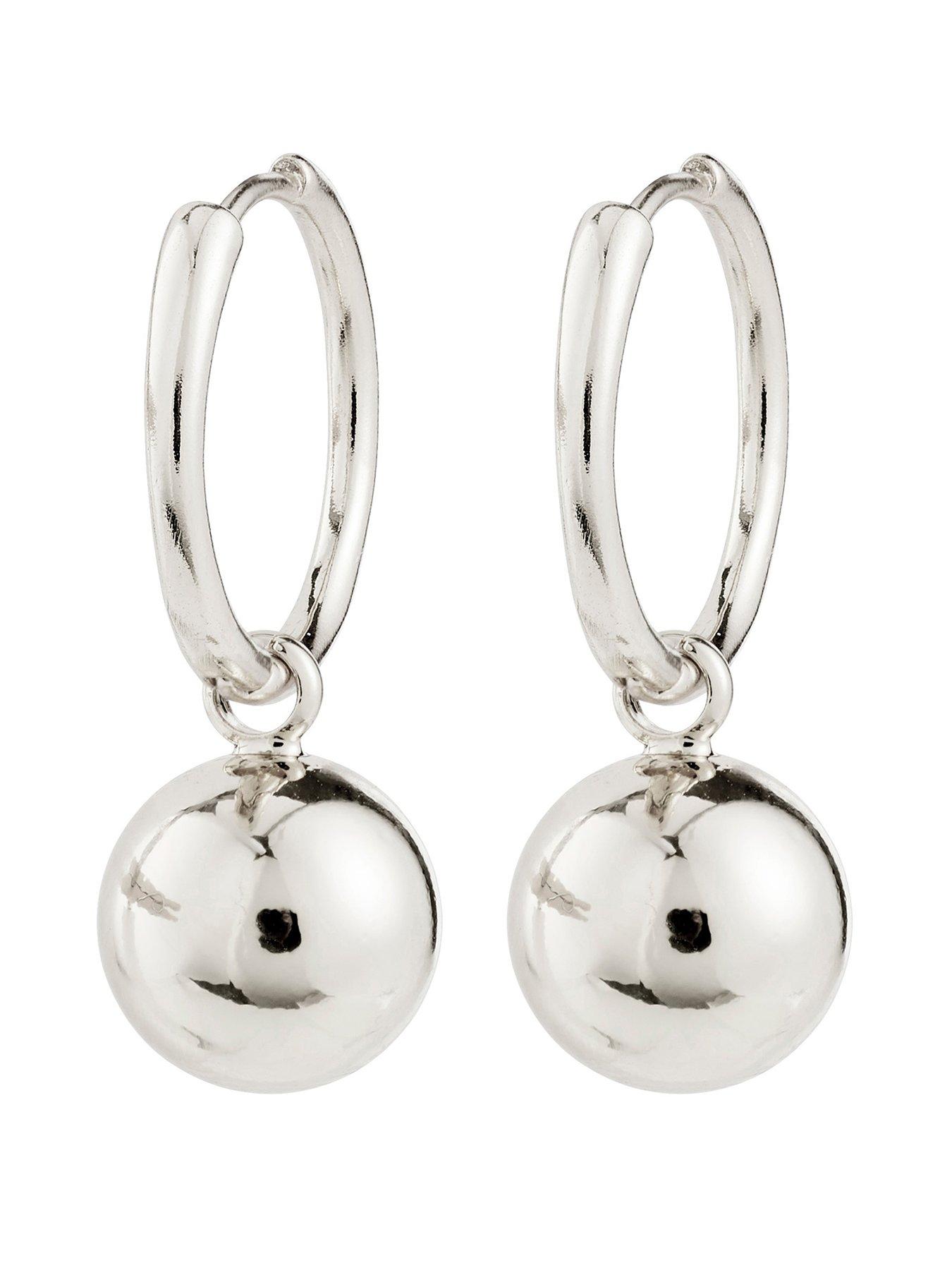 pilgrim-air-hoop-earrings-silver-platedfront