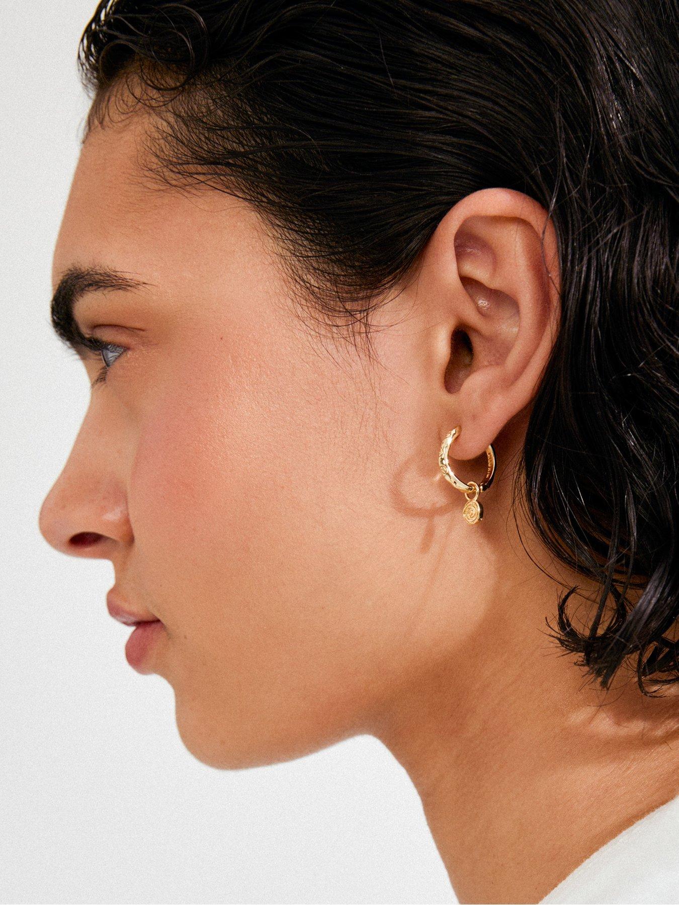 Image 3 of 4 of Pilgrim FIRE hoop earrings gold-plated
