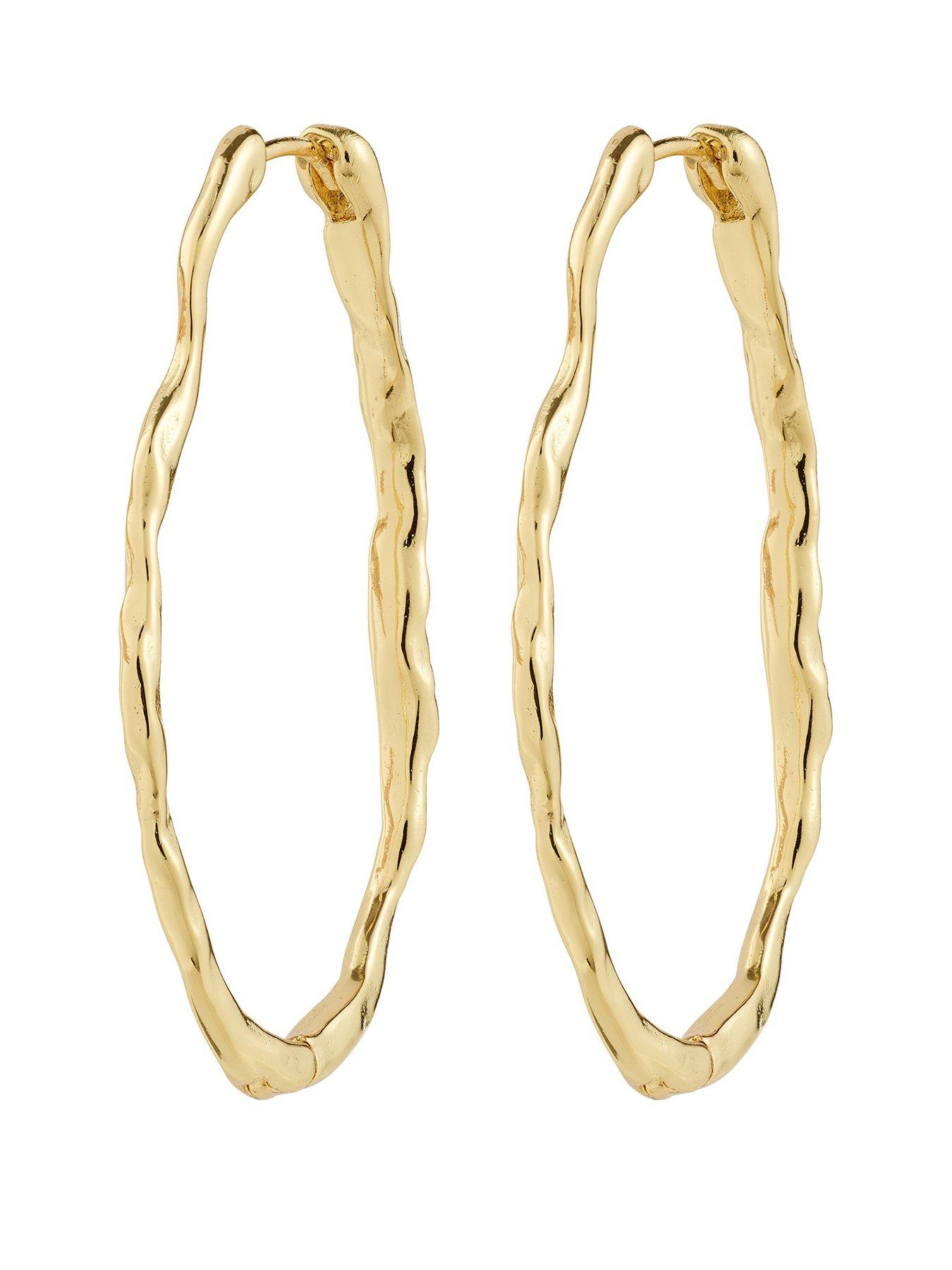 pilgrim-timber-hoop-earrings-gold-platedfront