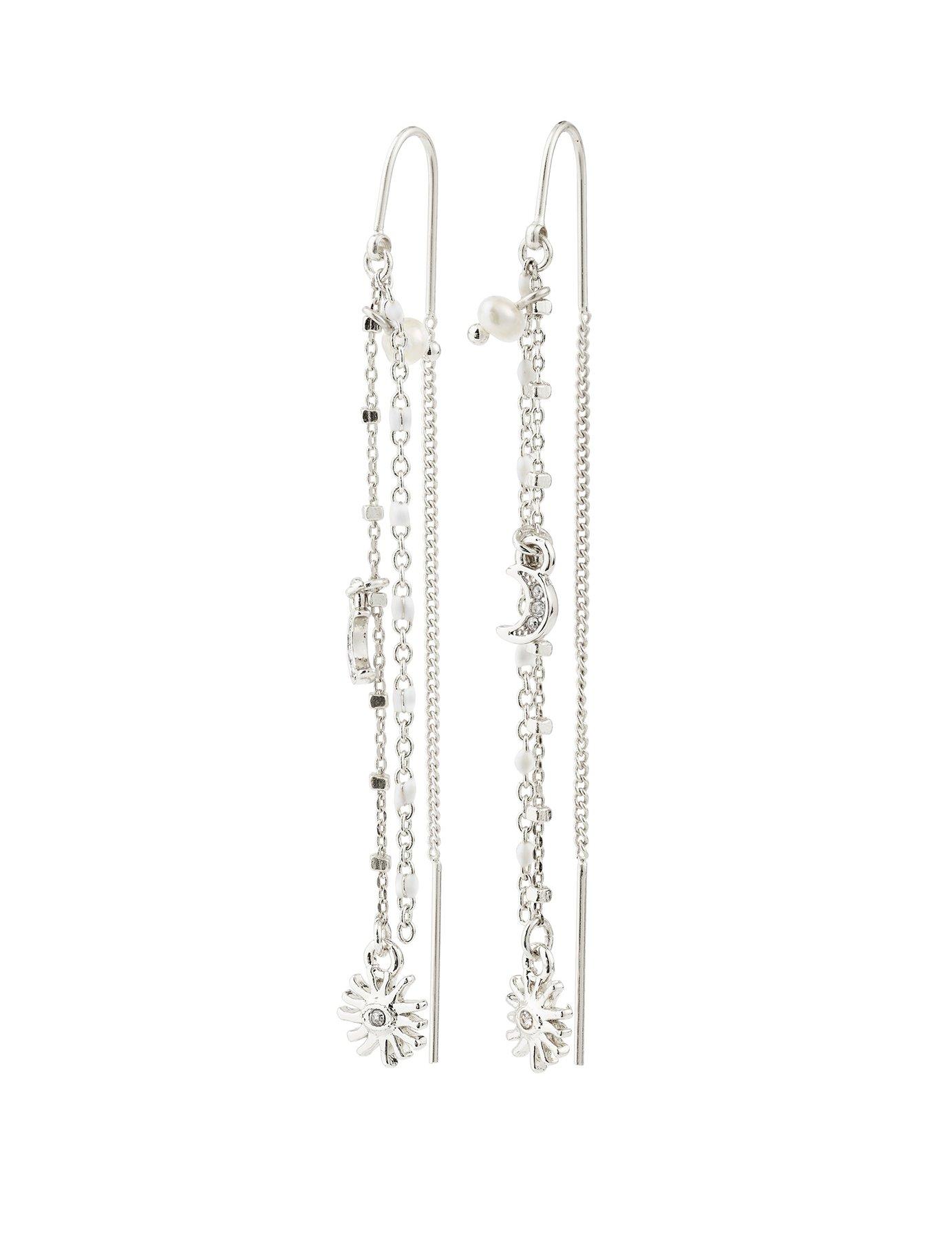 pilgrim-mylan-chain-earrings-silver-platedfront