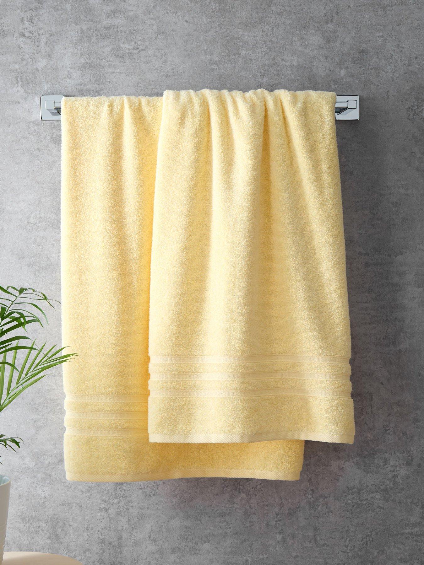 Image 1 of 4 of Catherine Lansfield Zero Twist 100% Cotton Bathsheet Pair 90 X 140 Yellow