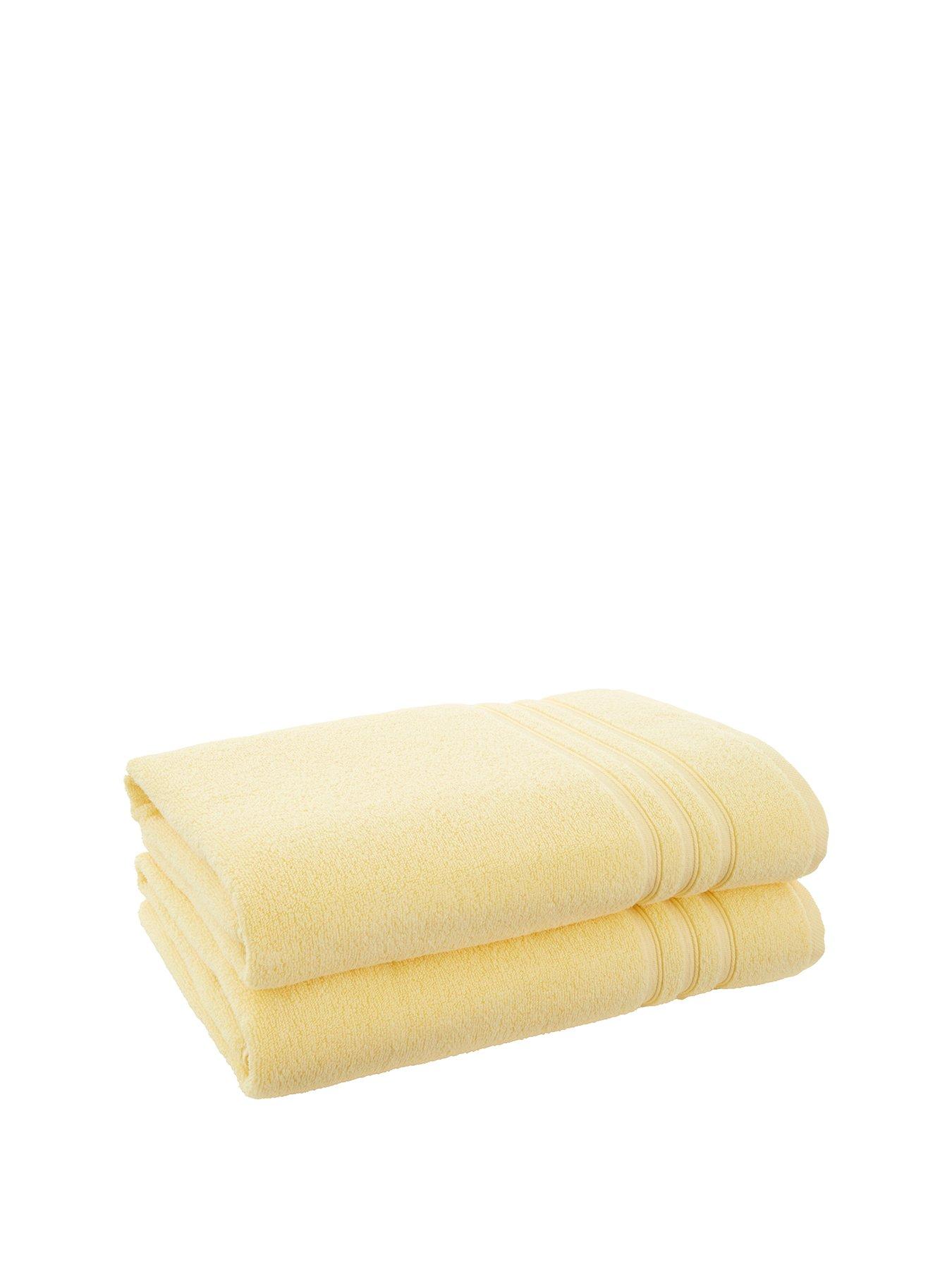 Image 2 of 4 of Catherine Lansfield Zero Twist 100% Cotton Bathsheet Pair 90 X 140 Yellow