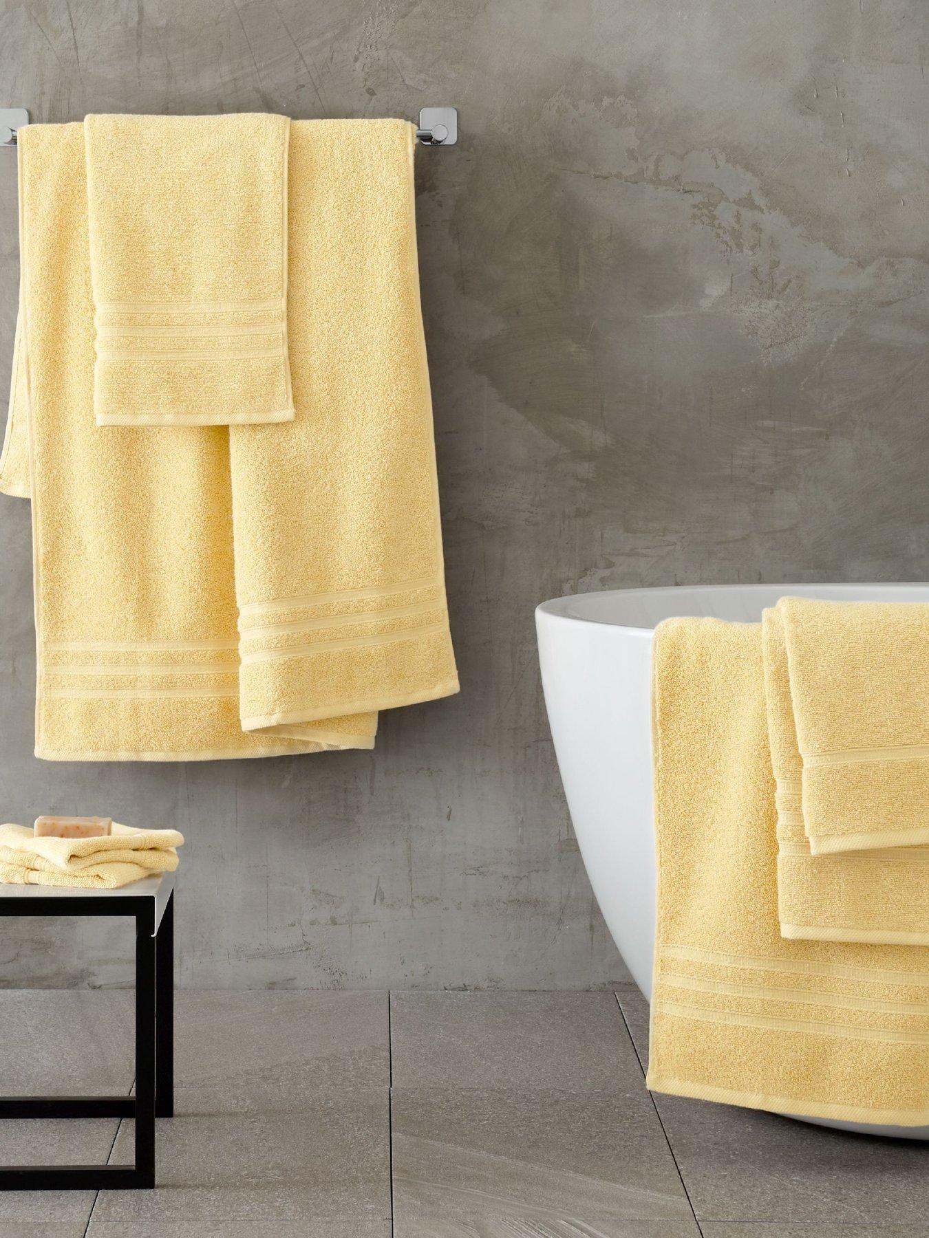 Image 4 of 4 of Catherine Lansfield Zero Twist 100% Cotton Bathsheet Pair 90 X 140 Yellow