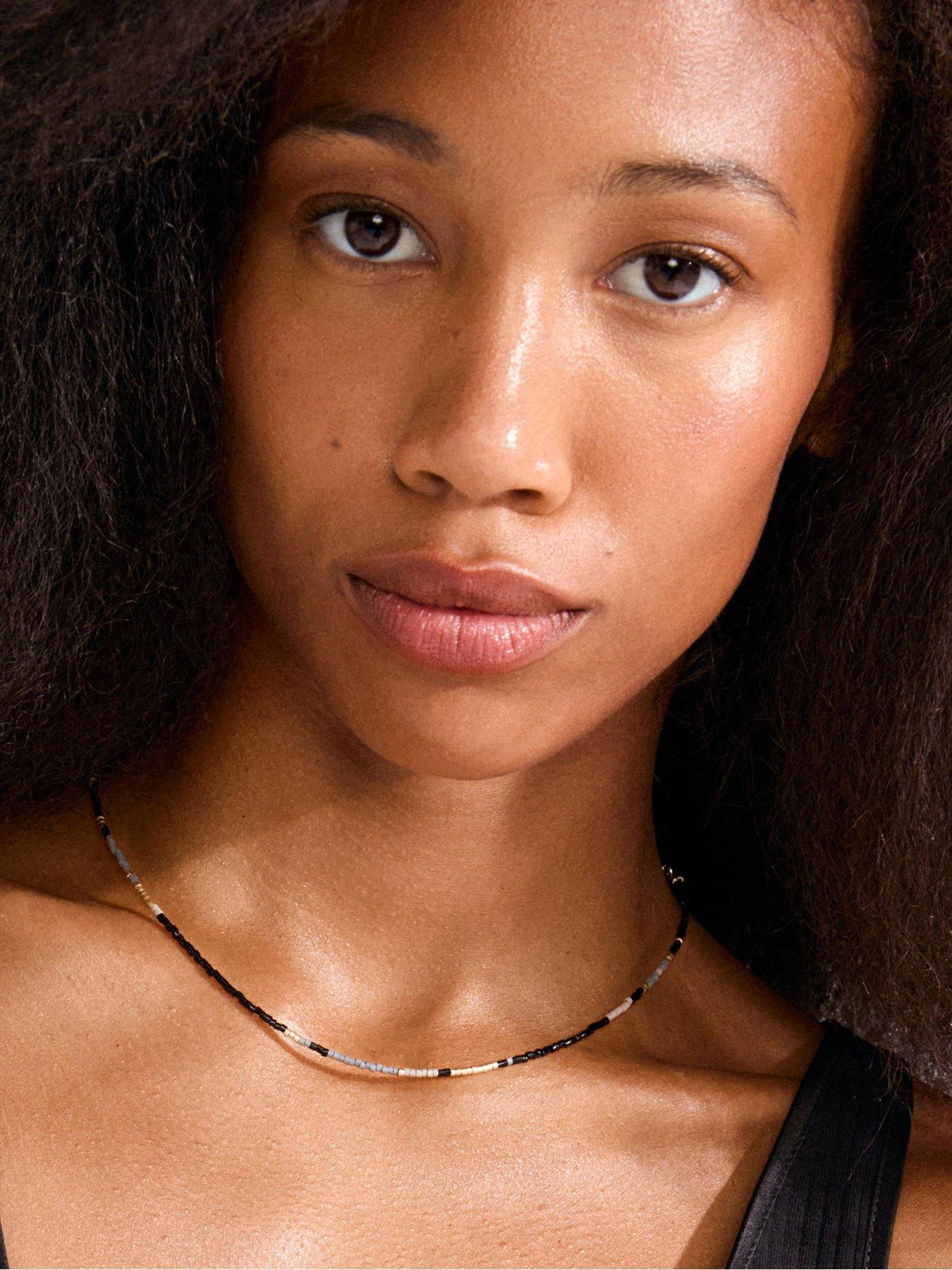 Image 2 of 5 of Pilgrim ALISON necklace black, gold-plated