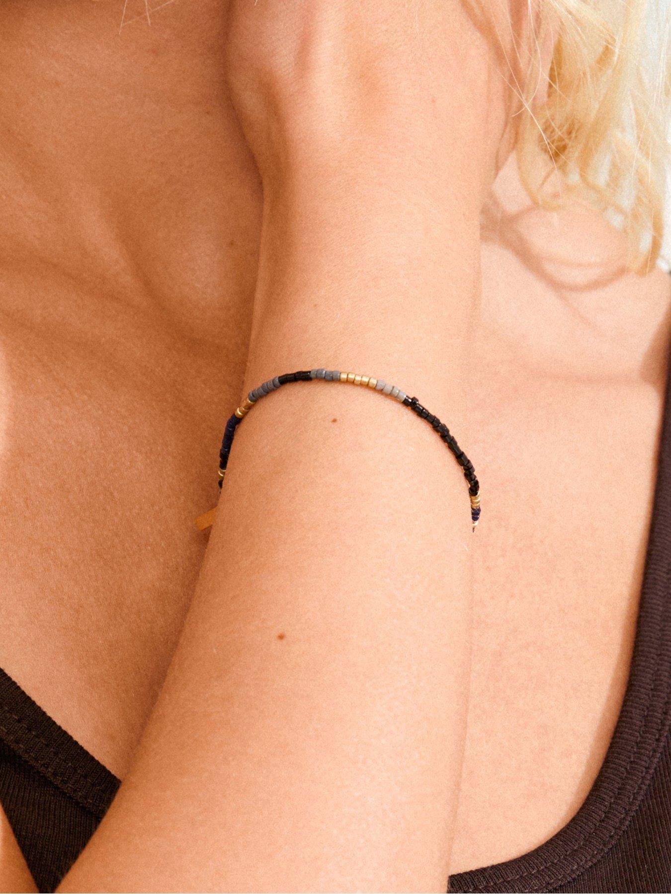 Image 6 of 6 of Pilgrim ALISON bracelet black, gold-plated