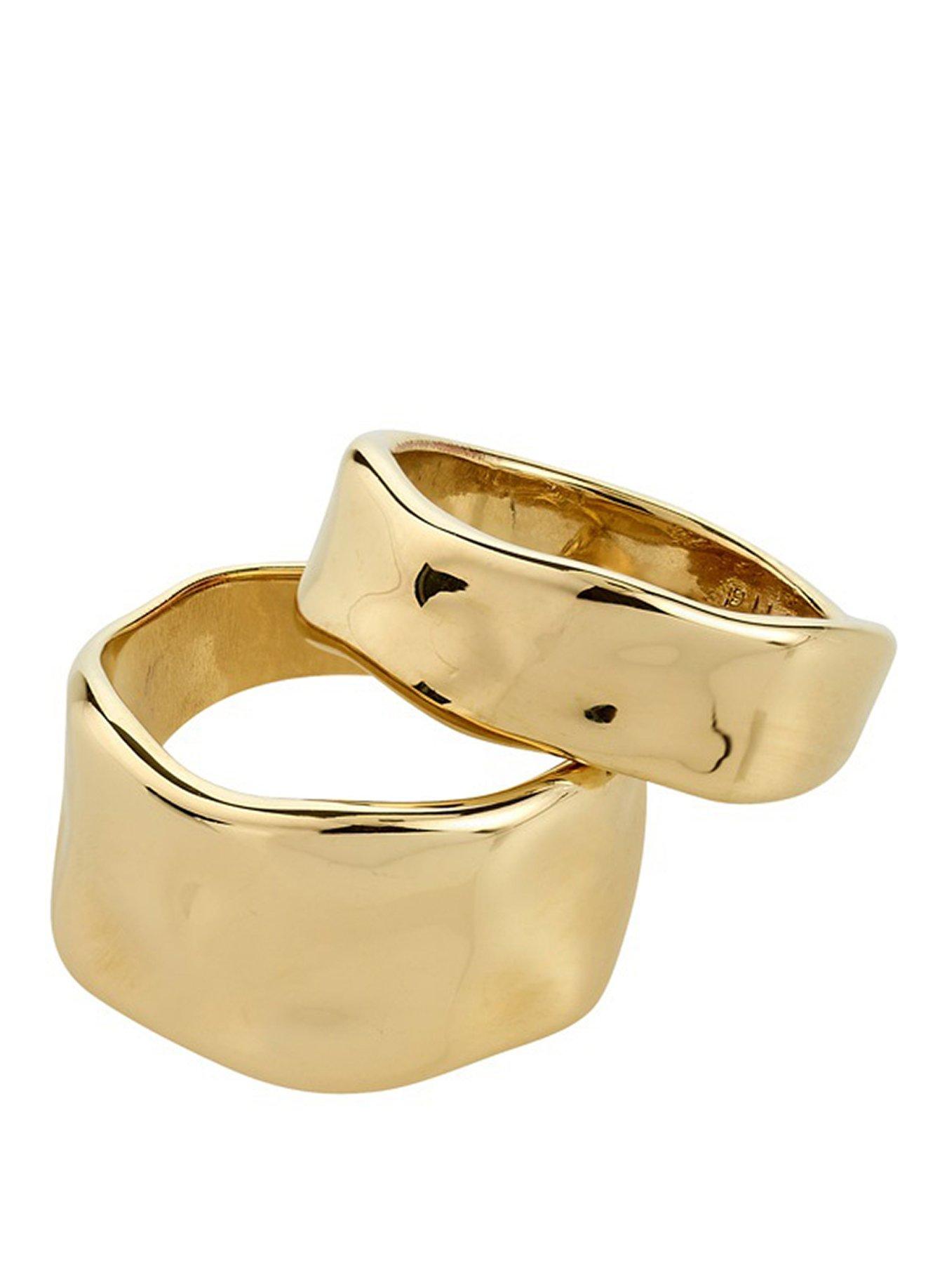 Image 1 of 4 of Pilgrim EMBER rings 2-in-1 set, gold-plated