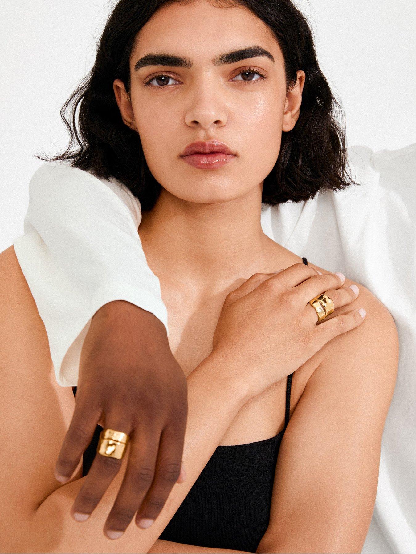 Image 2 of 4 of Pilgrim EMBER rings 2-in-1 set, gold-plated