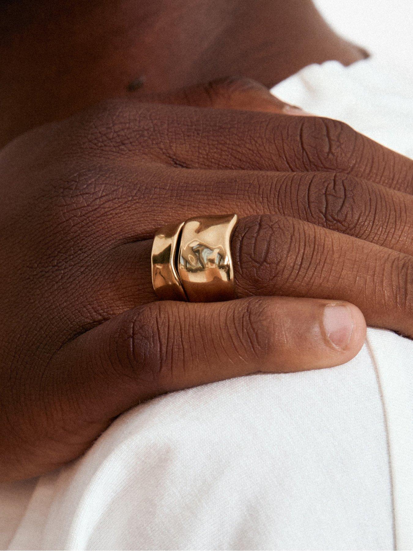 Image 4 of 4 of Pilgrim EMBER rings 2-in-1 set, gold-plated