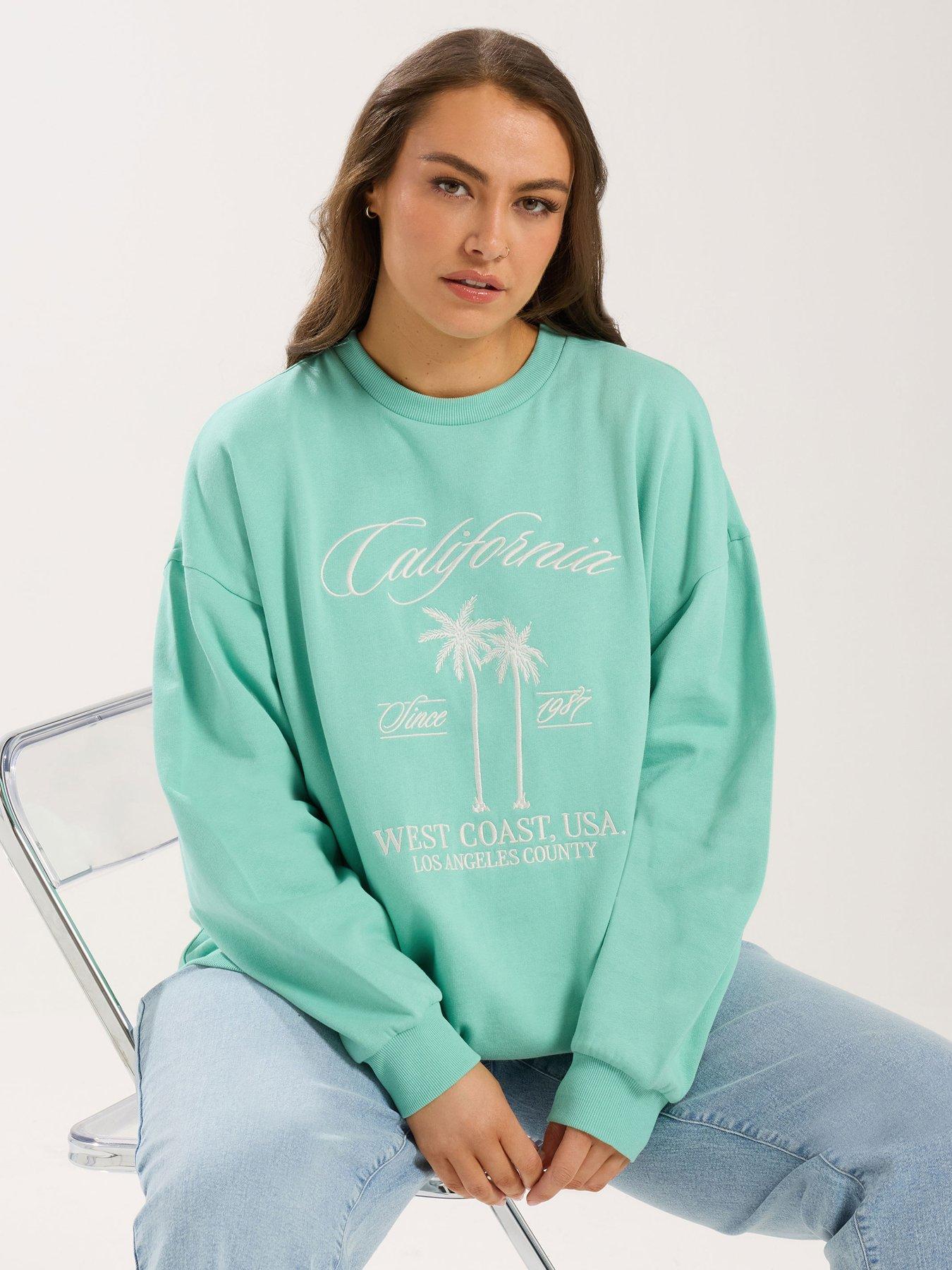 Yours Curve California Embroidery Sweatshirt