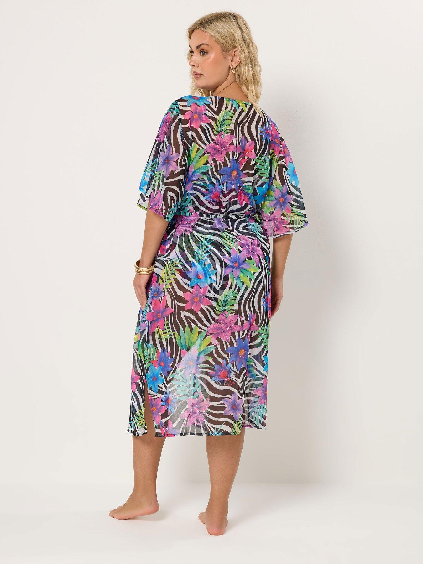Image 2 of 5 of Yours Curve Zebra Midaxi Coverup