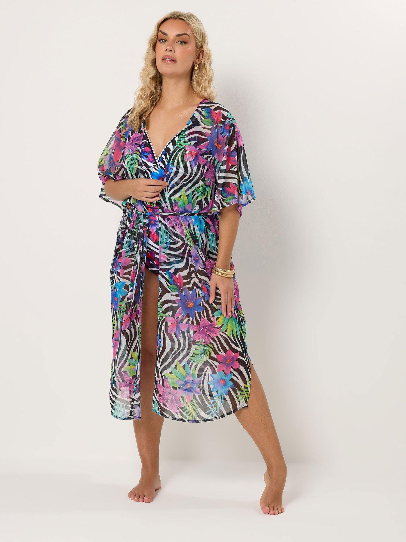 Image 3 of 5 of Yours Curve Zebra Midaxi Coverup