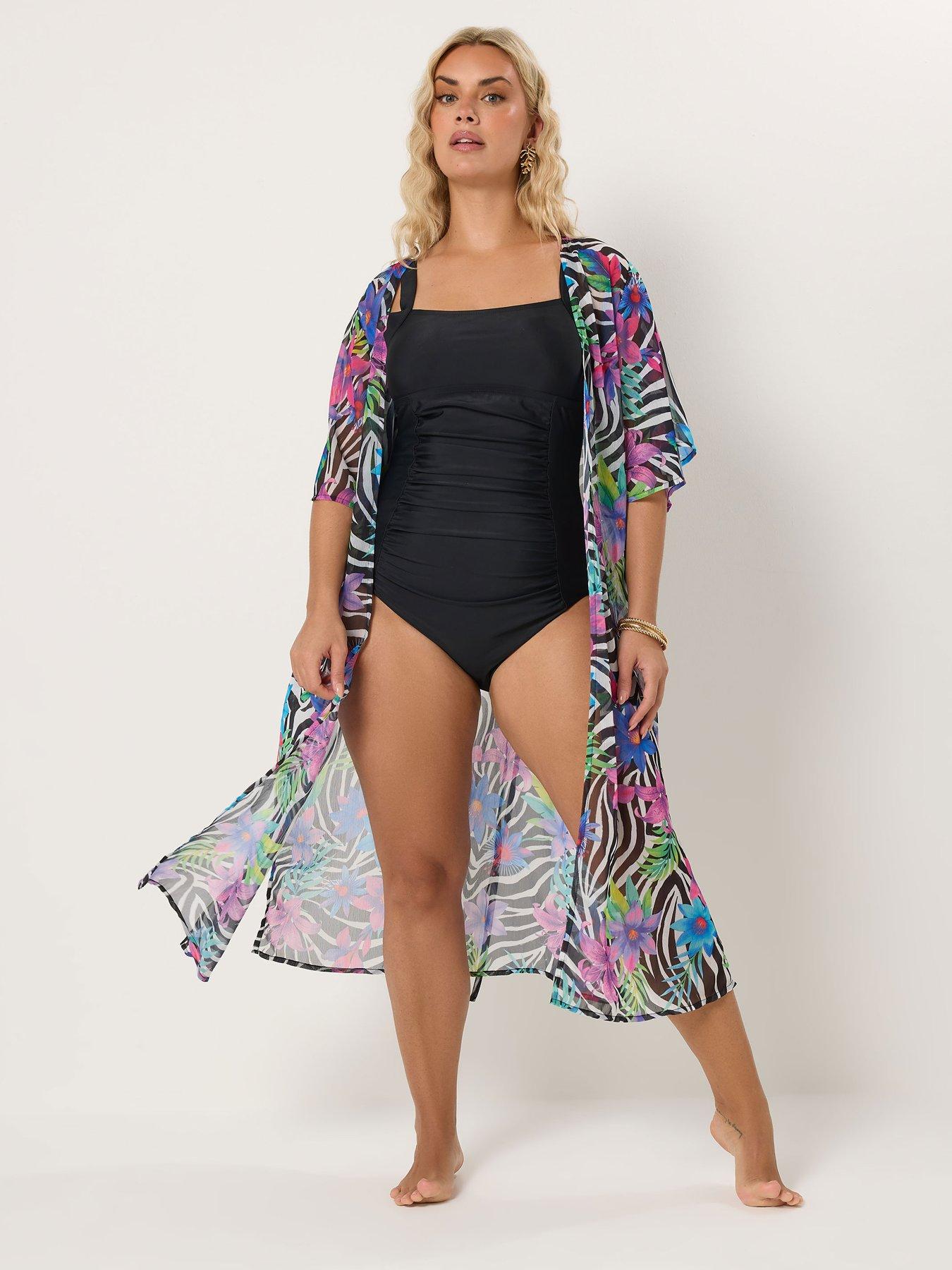 Image 4 of 5 of Yours Curve Zebra Midaxi Coverup