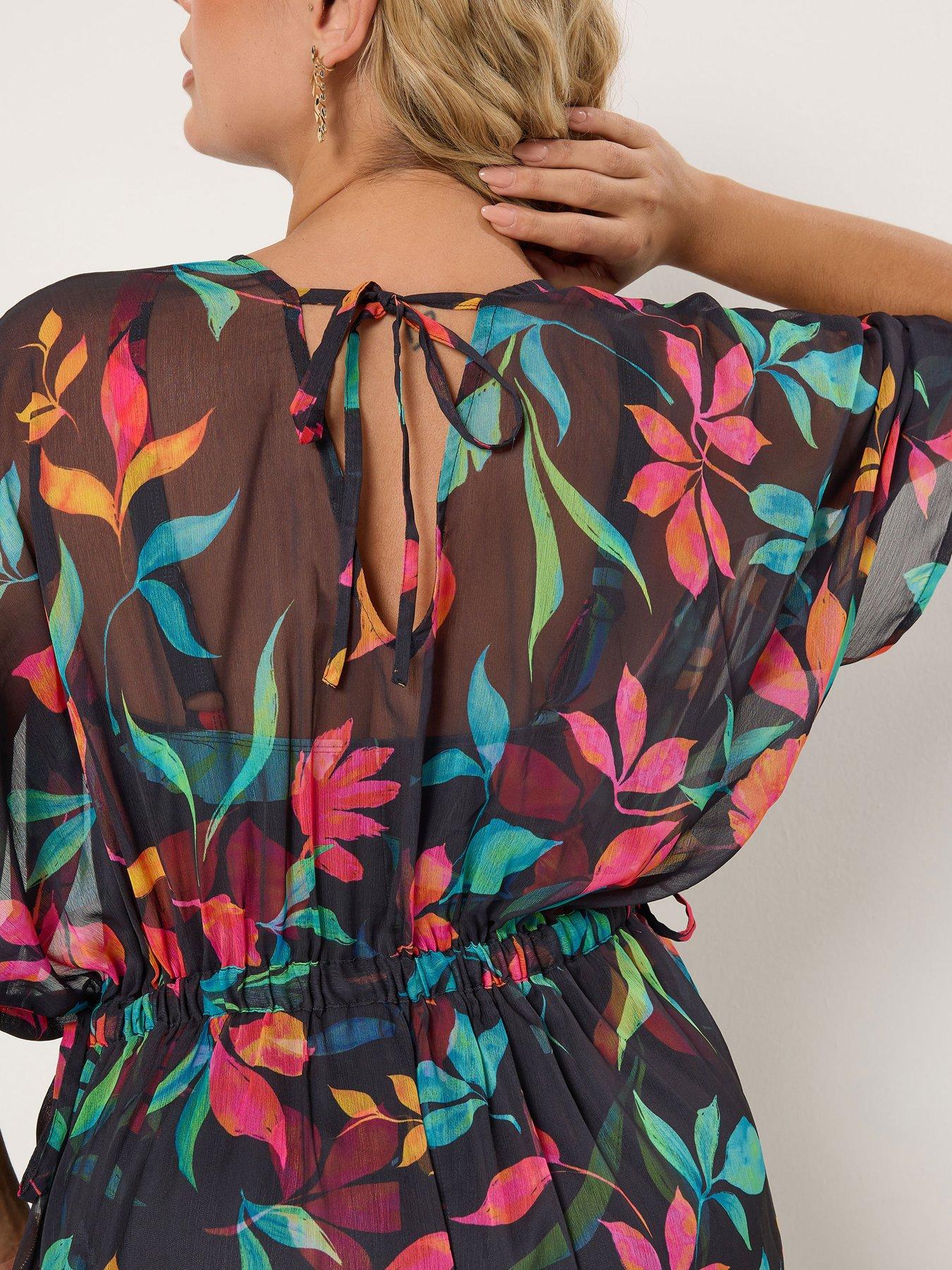 Image 2 of 5 of Yours Curve Chiffon Throw On Coverup