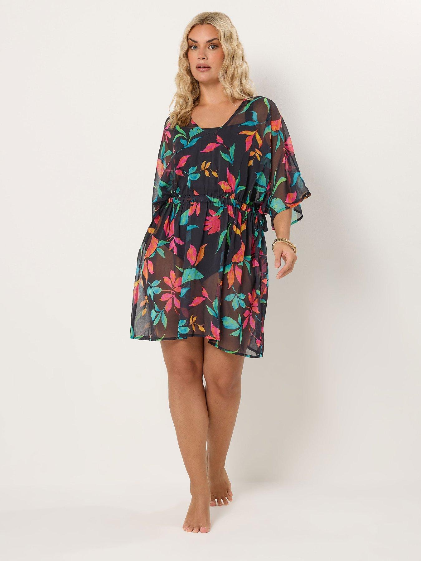 Image 3 of 5 of Yours Curve Chiffon Throw On Coverup