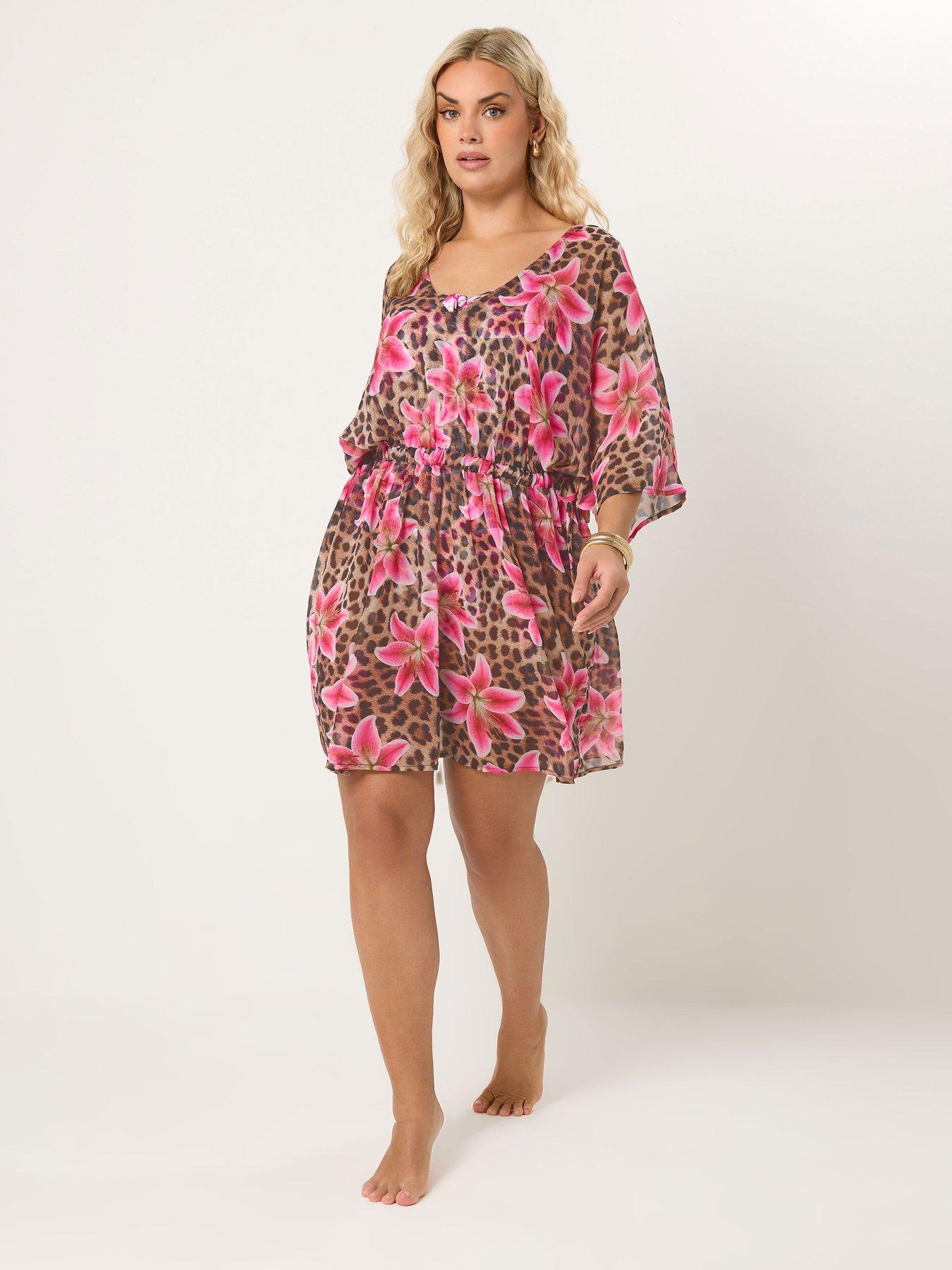 Image 3 of 5 of Yours Curve Chiffon Throw On Coverup