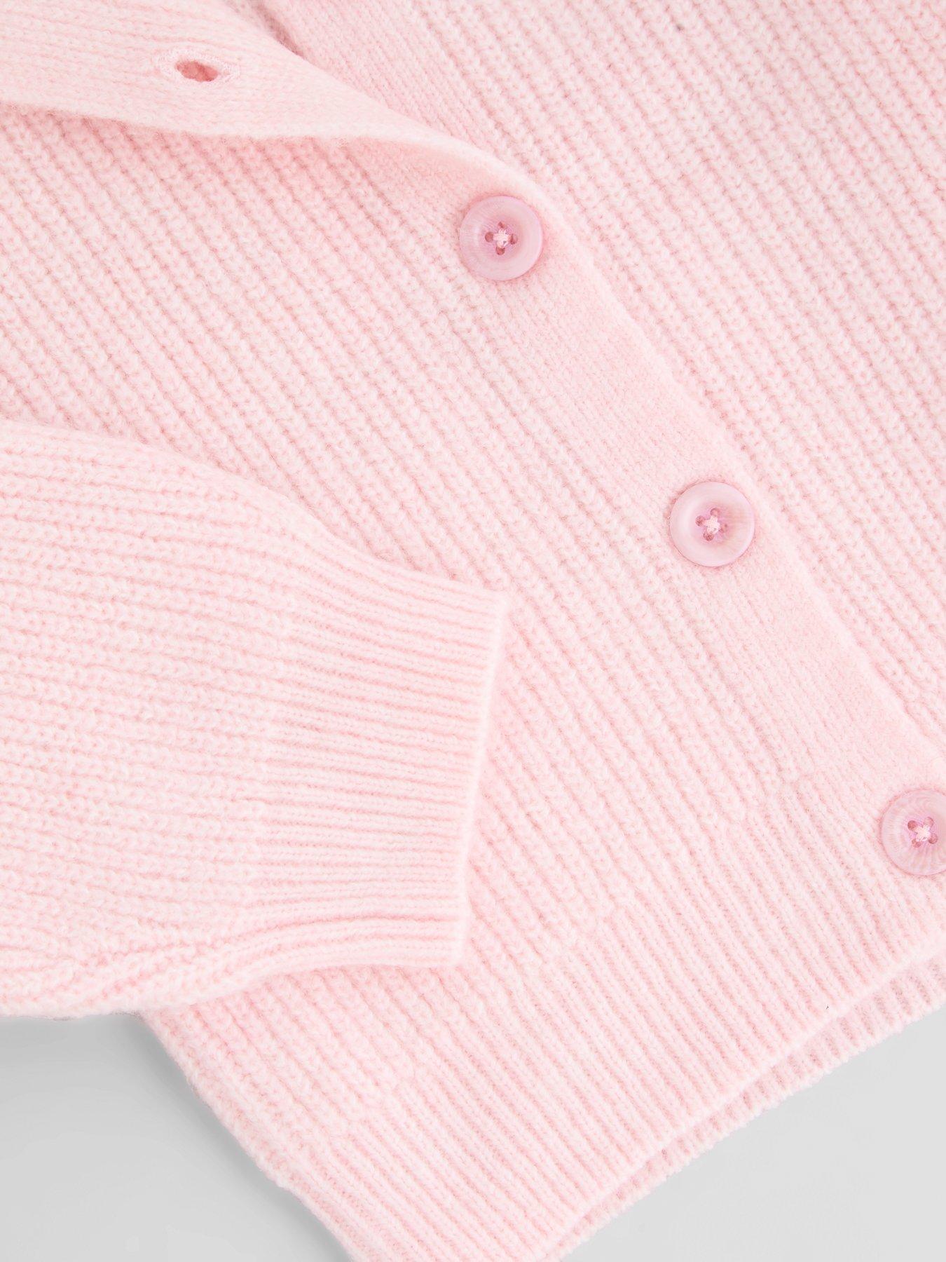 Image 5 of 5 of The Very Collection Girls Ribbed Knit Button Front Cardigan - Light Pink