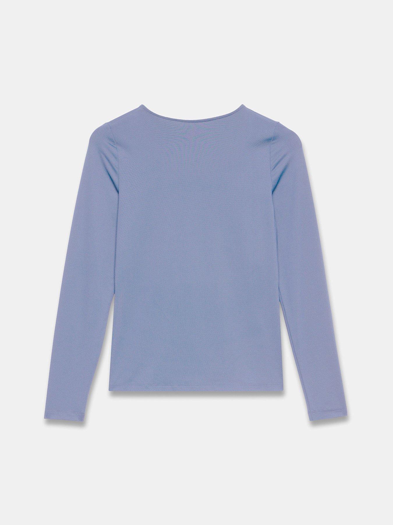 Image 3 of 3 of Mint Velvet Blue V Neck Layering Top