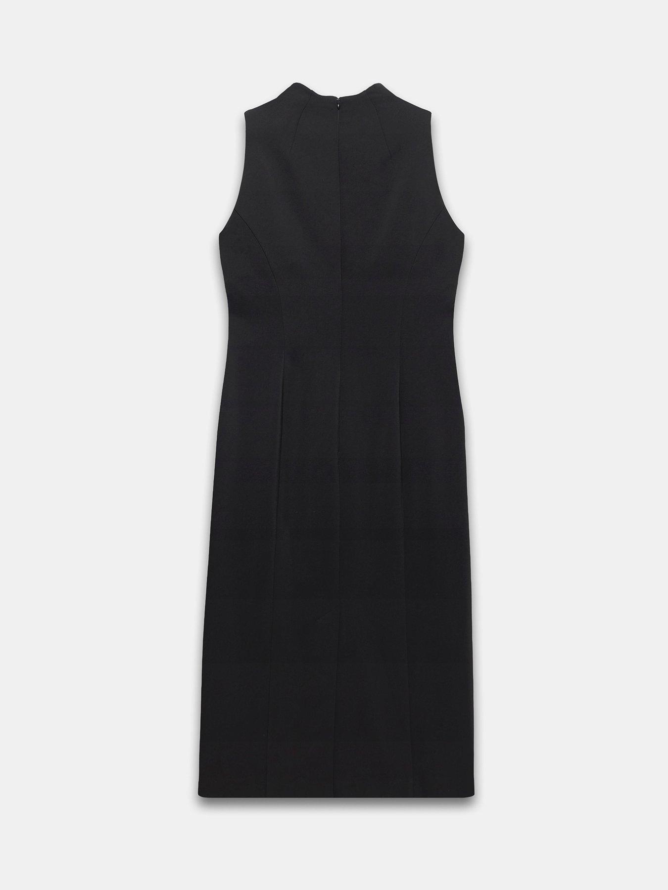 Image 6 of 6 of Mint Velvet Square Neck Fitted Dress - Black
